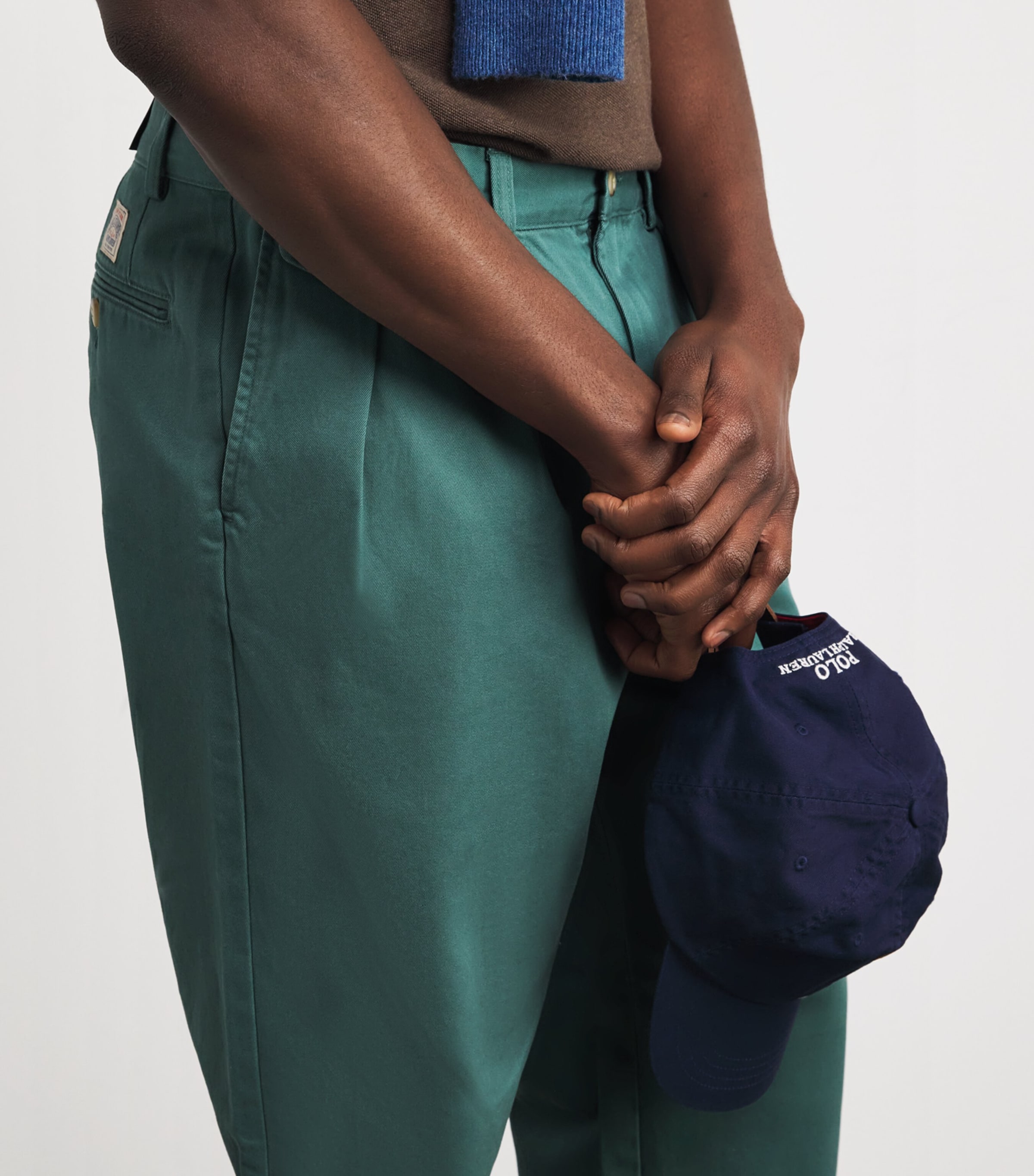 Cotton Pleated Whitman Chinos GREEN Image 6