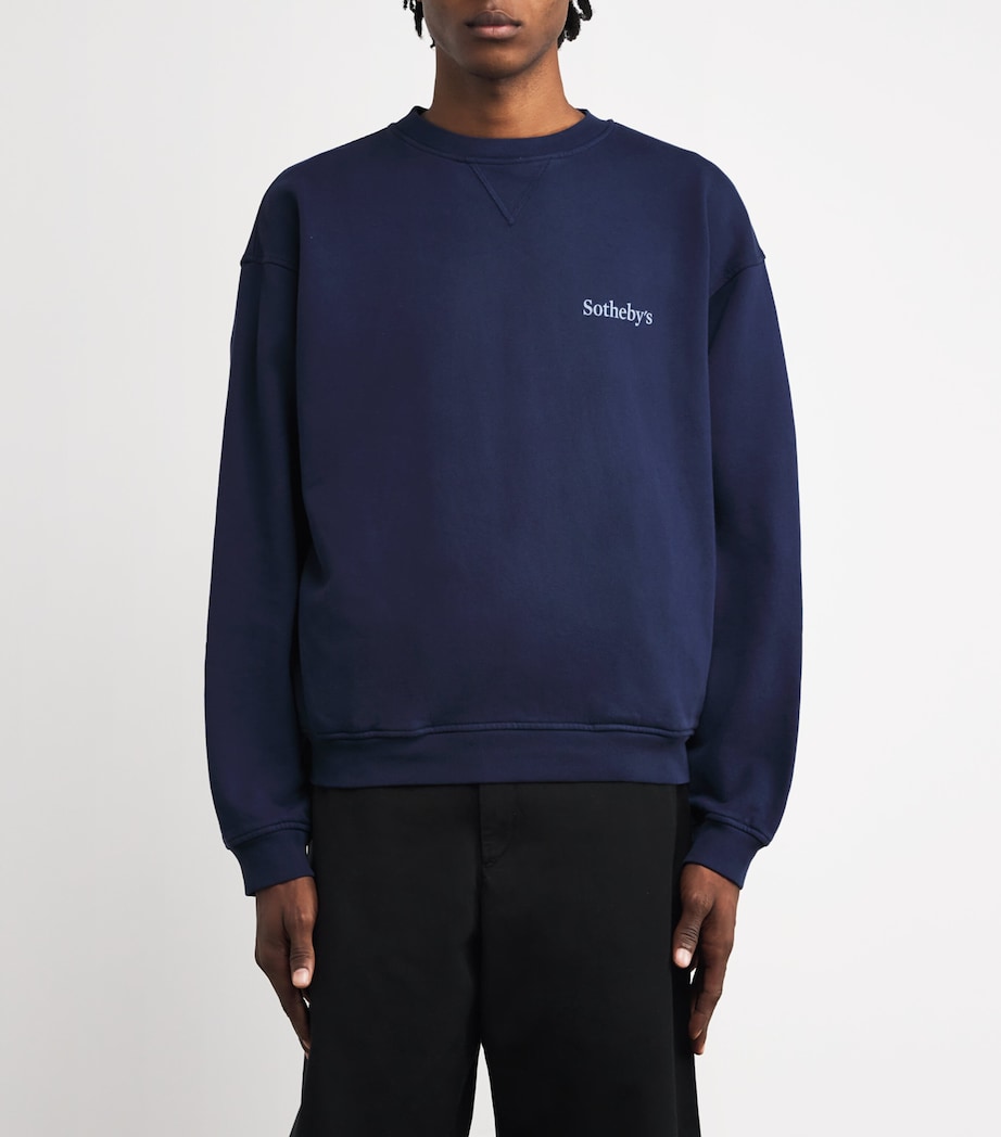 x Sotheby's Logo Print Sweatshirt NAVY Image 3