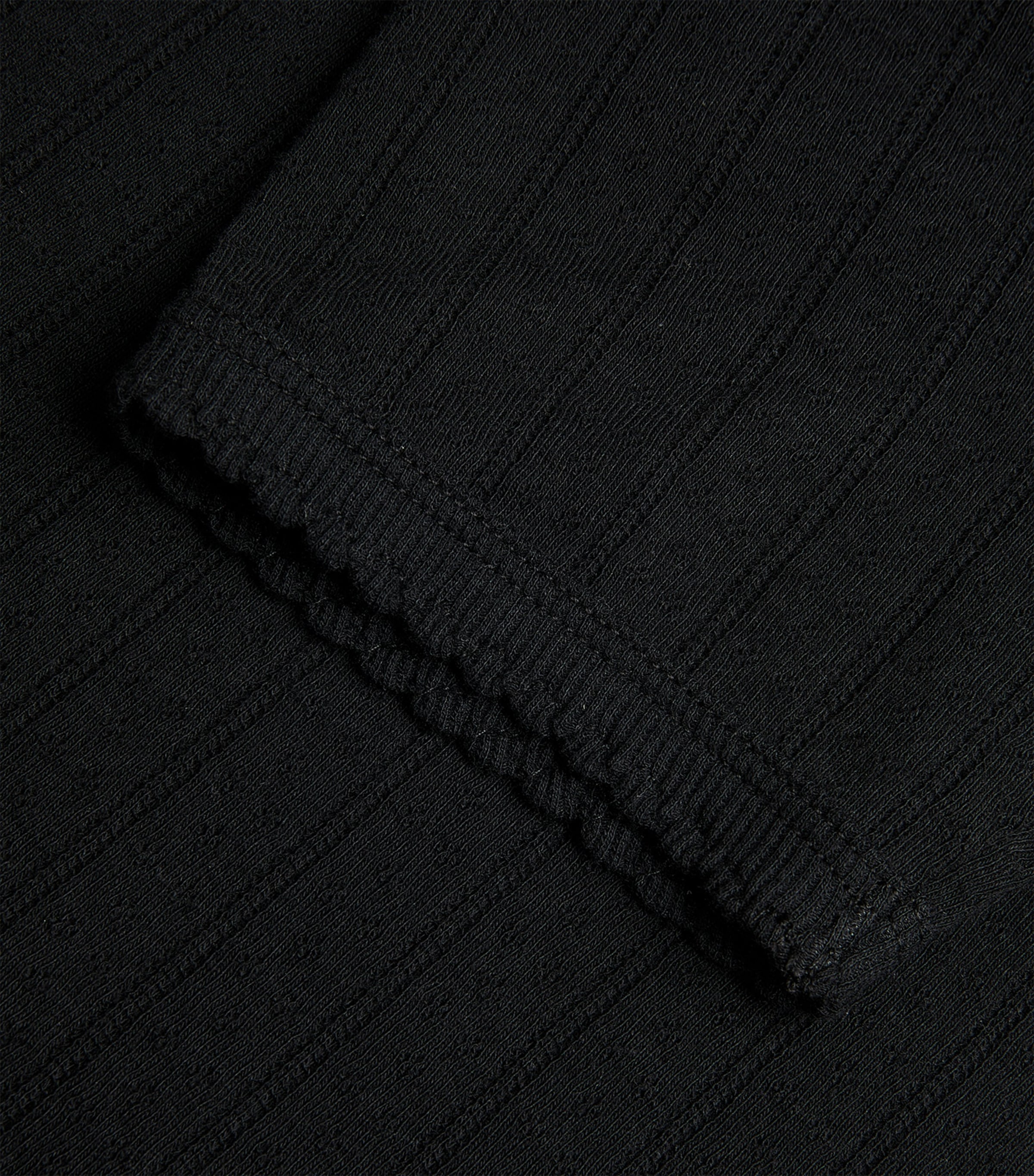 Slim Fit Pointelle T-Shirt BLACK Image 4