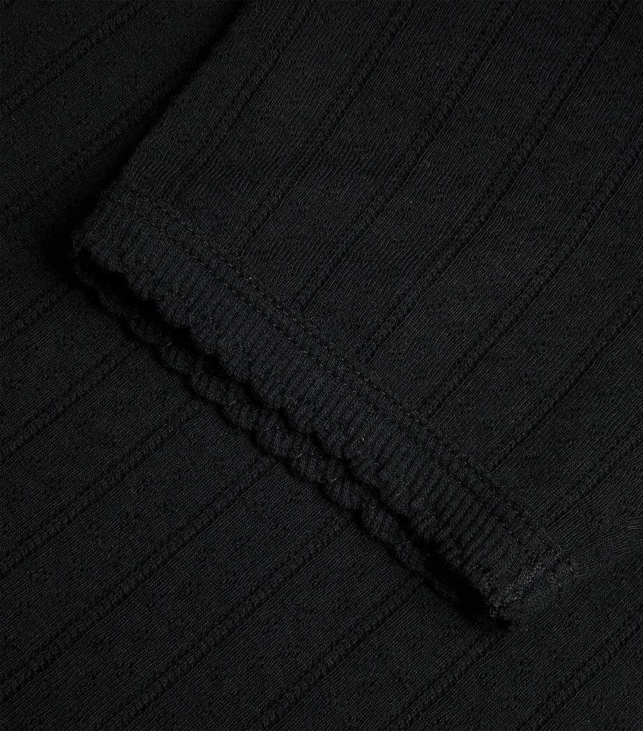Slim Fit Pointelle T-Shirt BLACK Image 4