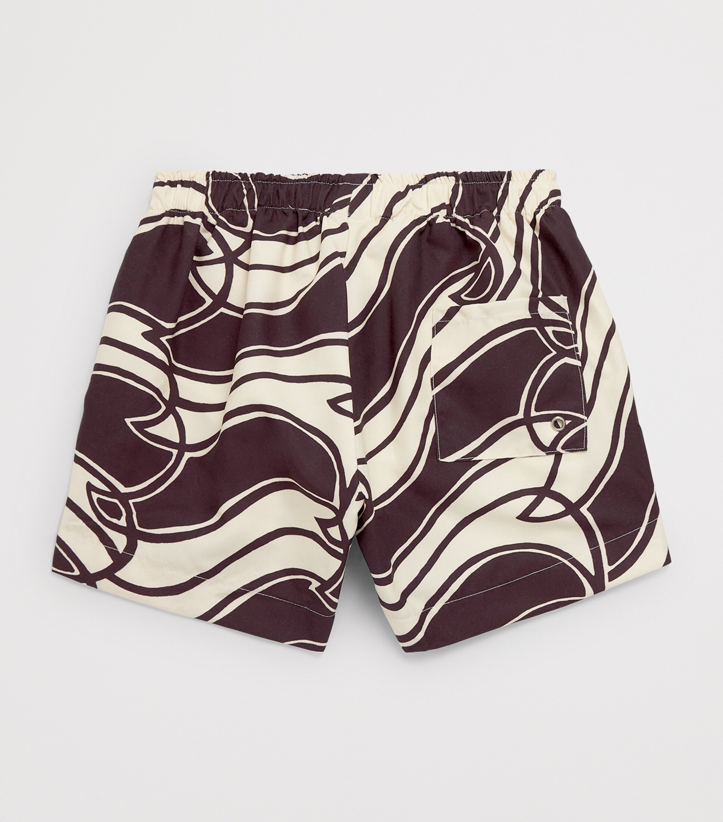 Mumzers Wave Parade Print Swim Shorts (3-14 Years) Brown Wave Print Image 2