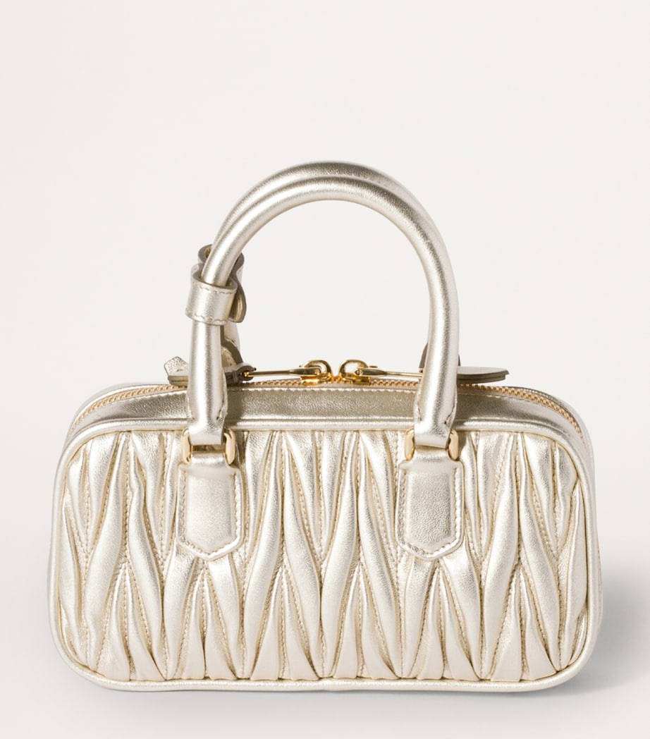 Mini Matelassé Leather Arcadie Top-Handle Bag F0846 Image 3