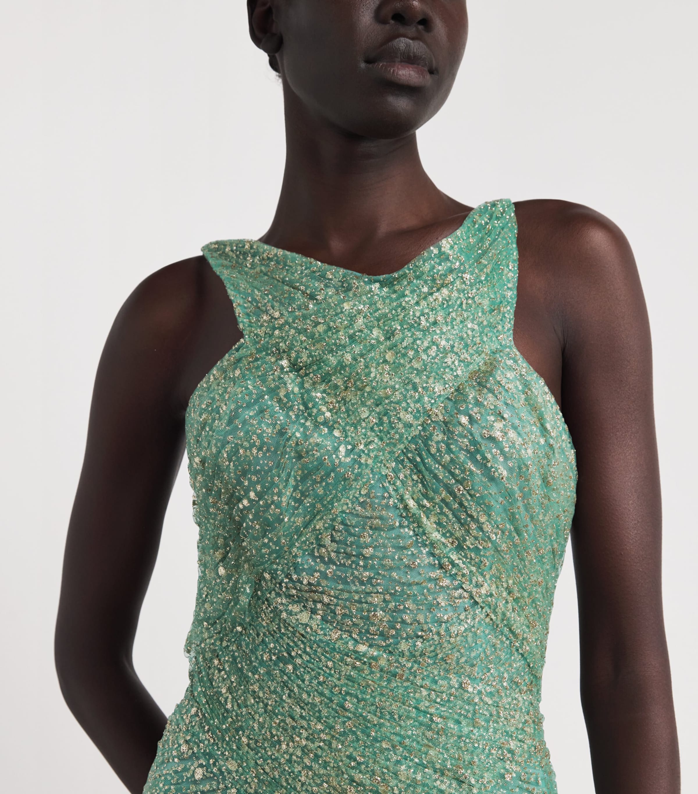 Glitter-Embellished Saule Gown SAGE Image 4