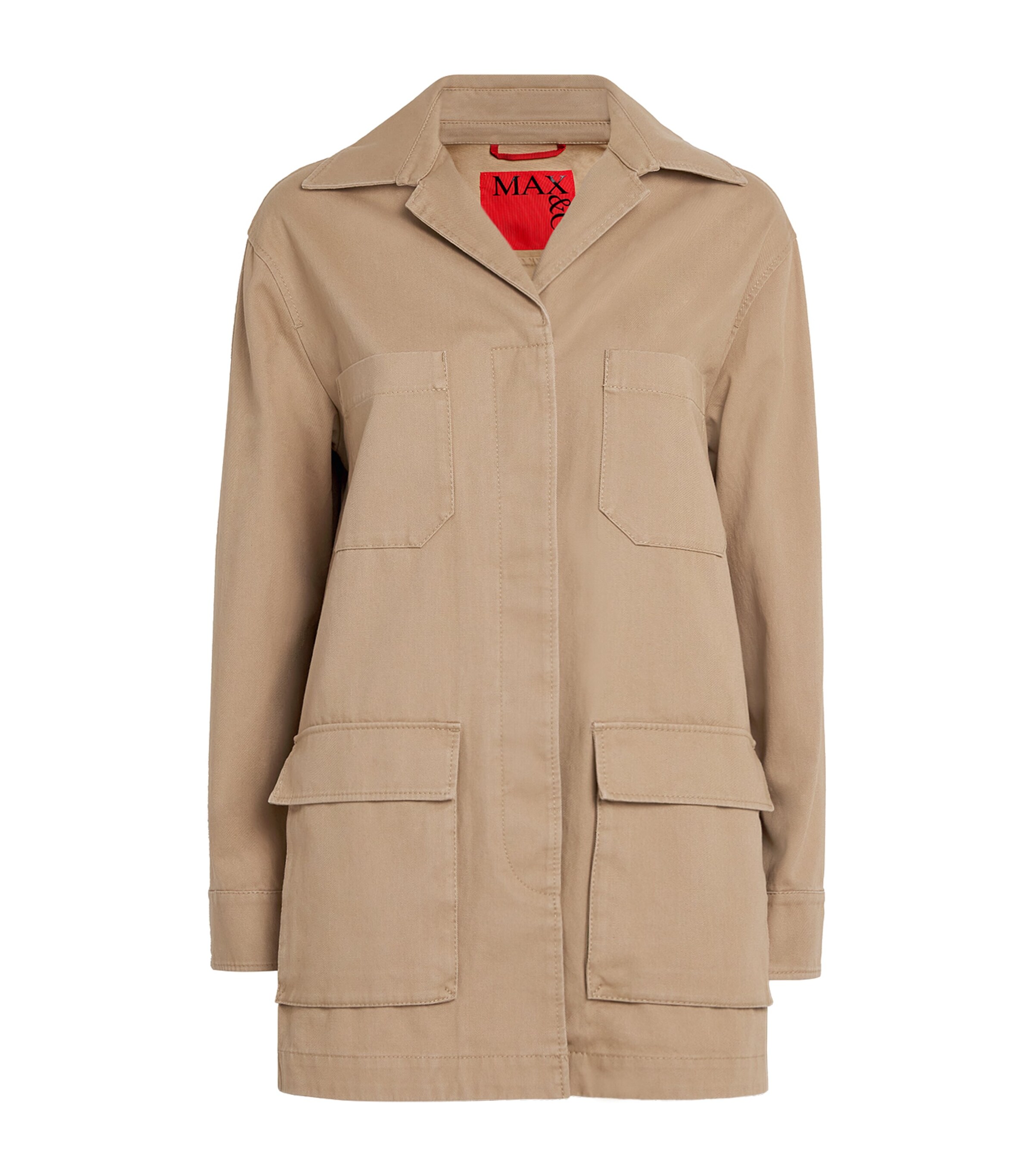 Cotton Gabardine Embroidered Jacket CAMEL Image 1