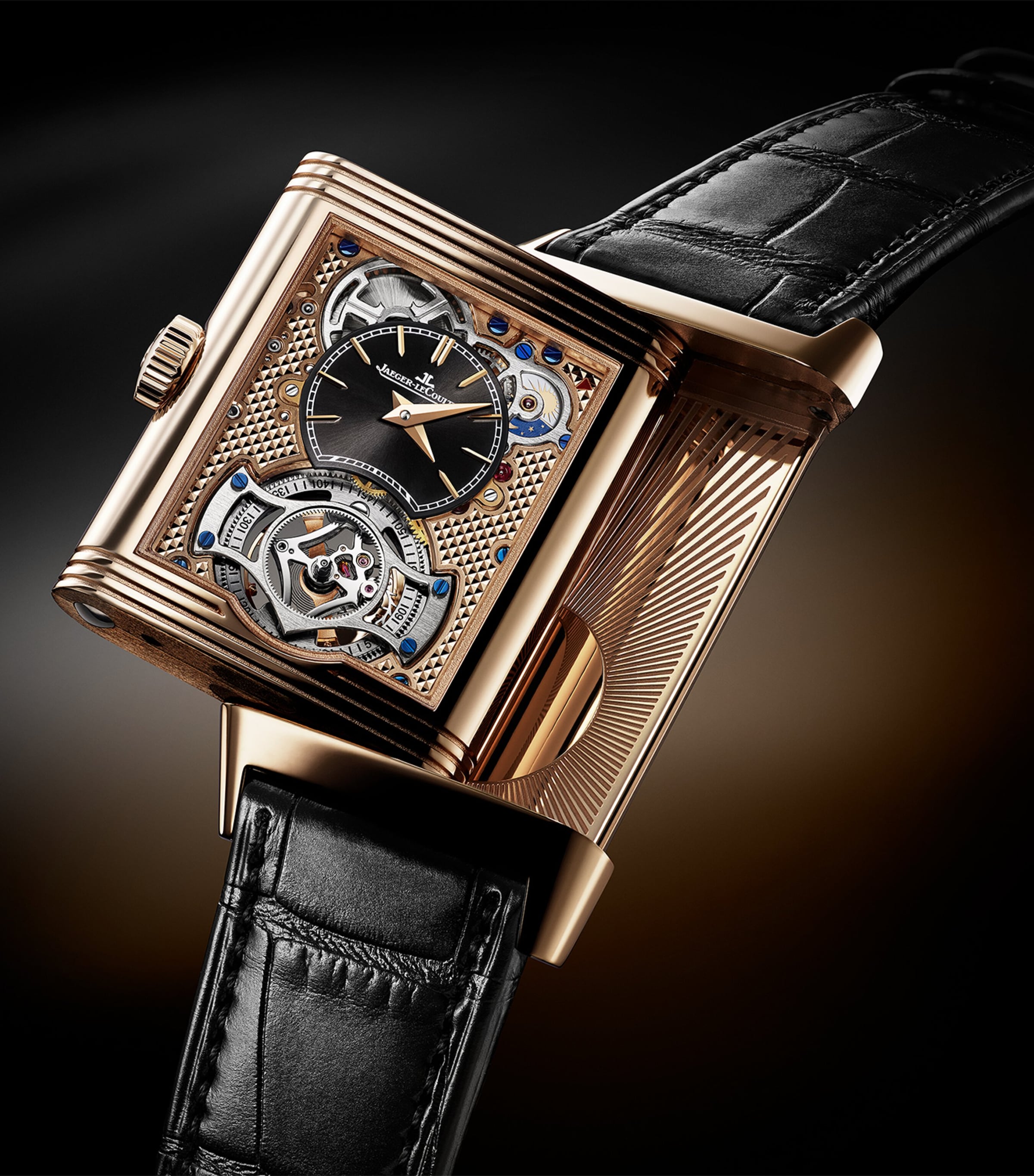 Jaeger-LeCoultre Rose Gold Reverso Tribute Tourbillon Watch - Main Image