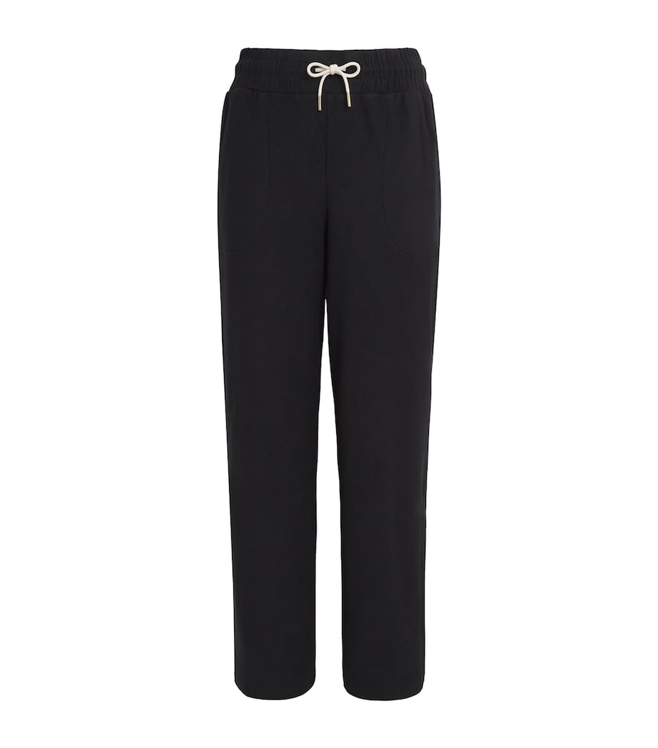 Brushed Rib Wide-Leg Sweatpants BLACK / SNOW WHITE Image 1