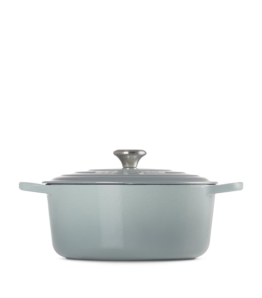 Le Creuset Cast Iron Round Casserole Dish (28cm) Sea Salt Image 2