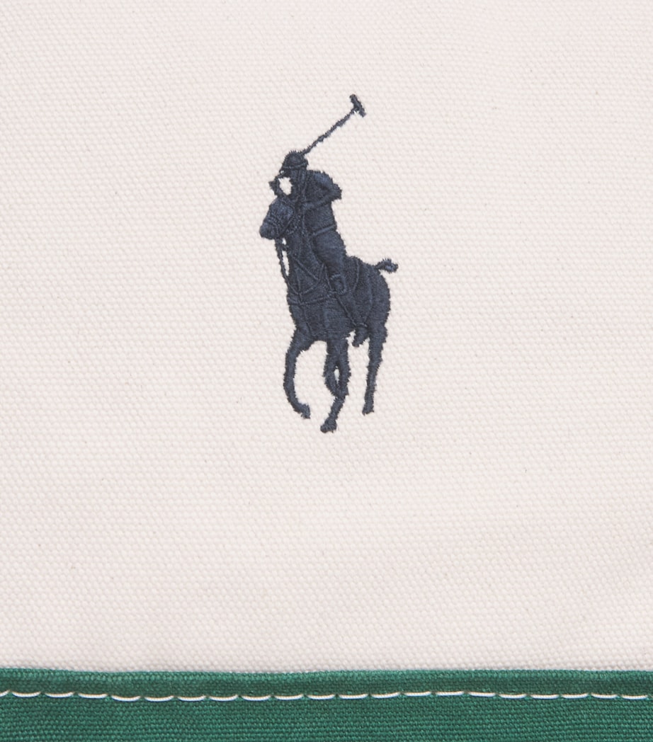 Polo Ralph Lauren Cotton Canvas Polo Pony Tote Bag Cream/green Image 6