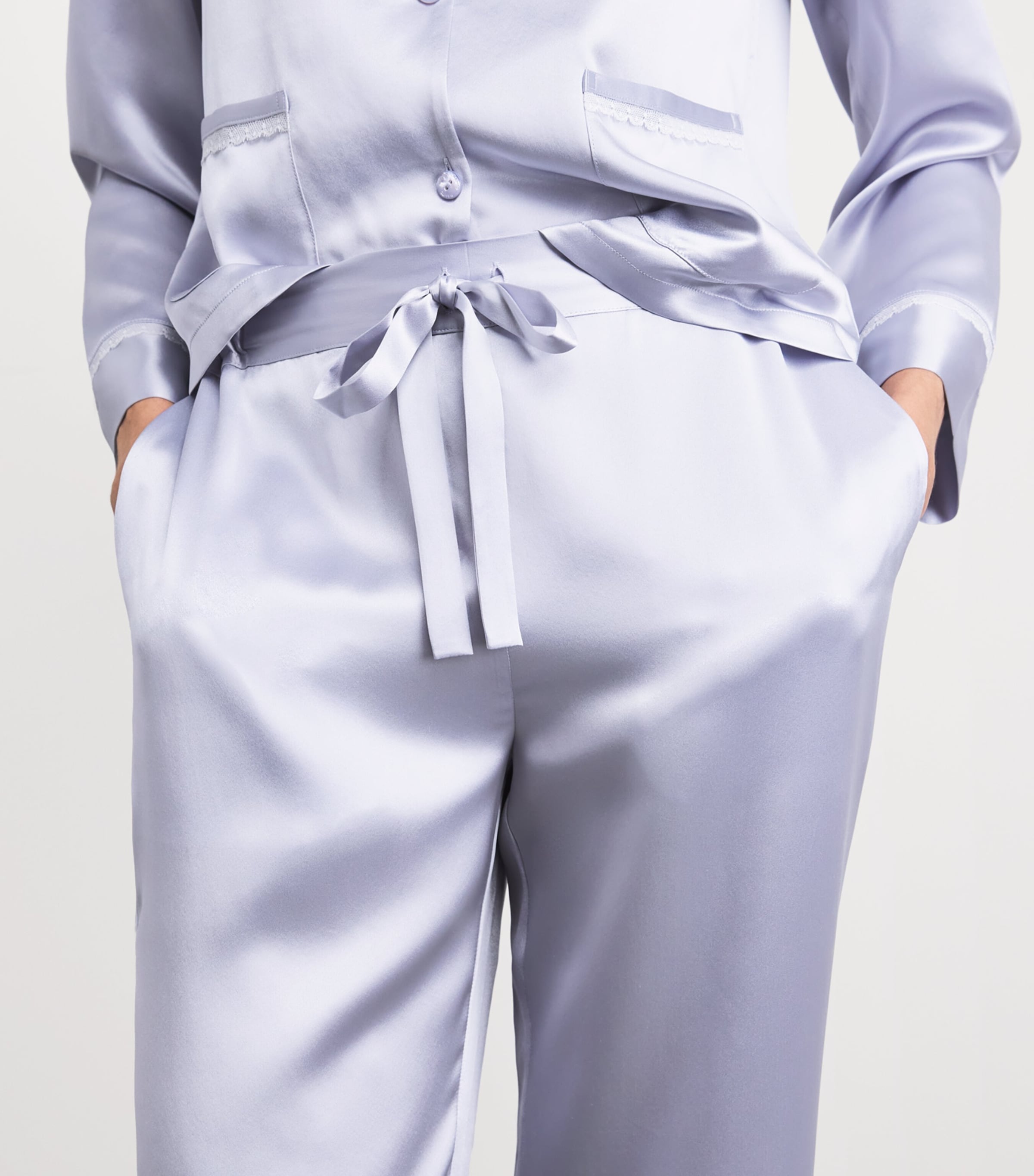 MANITO Womens Mulberry Silk Effie Pyjamas Orchid Petal Image 5