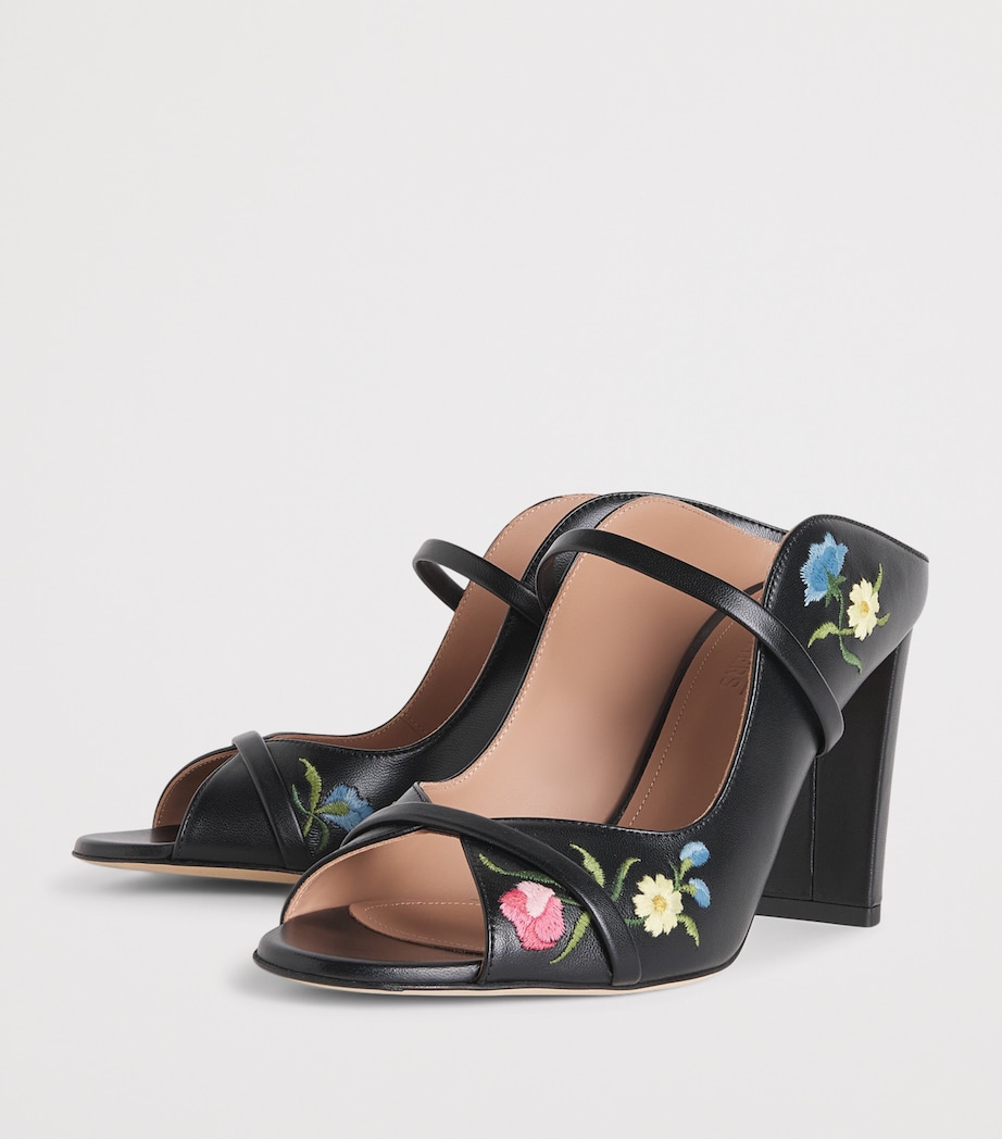 Malone Souliers Leather Embroidered Norah Sandals 85 Black Image 3