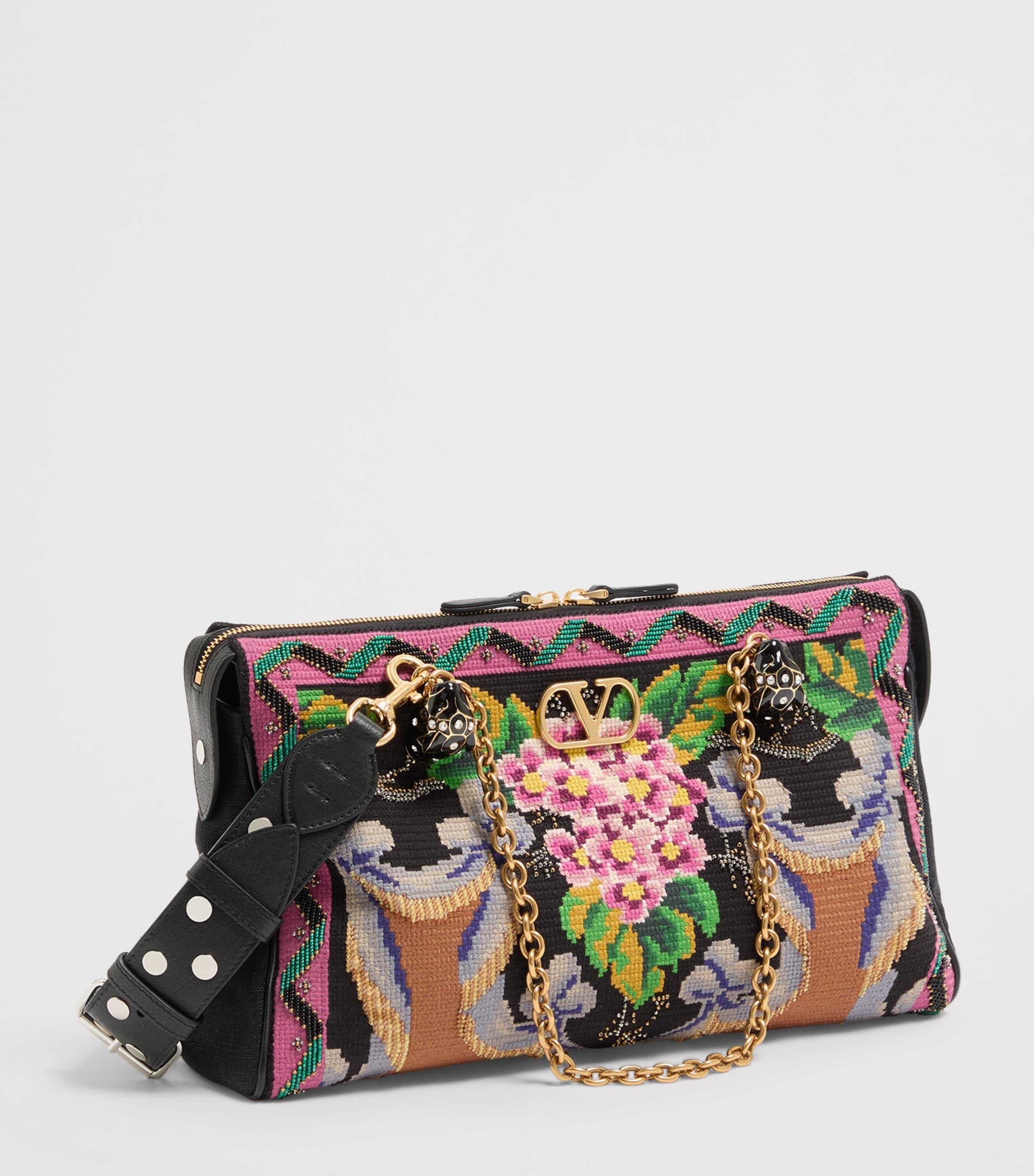 Valentino Garavani Medium Beaded Panthea Shoulder Bag Image 2