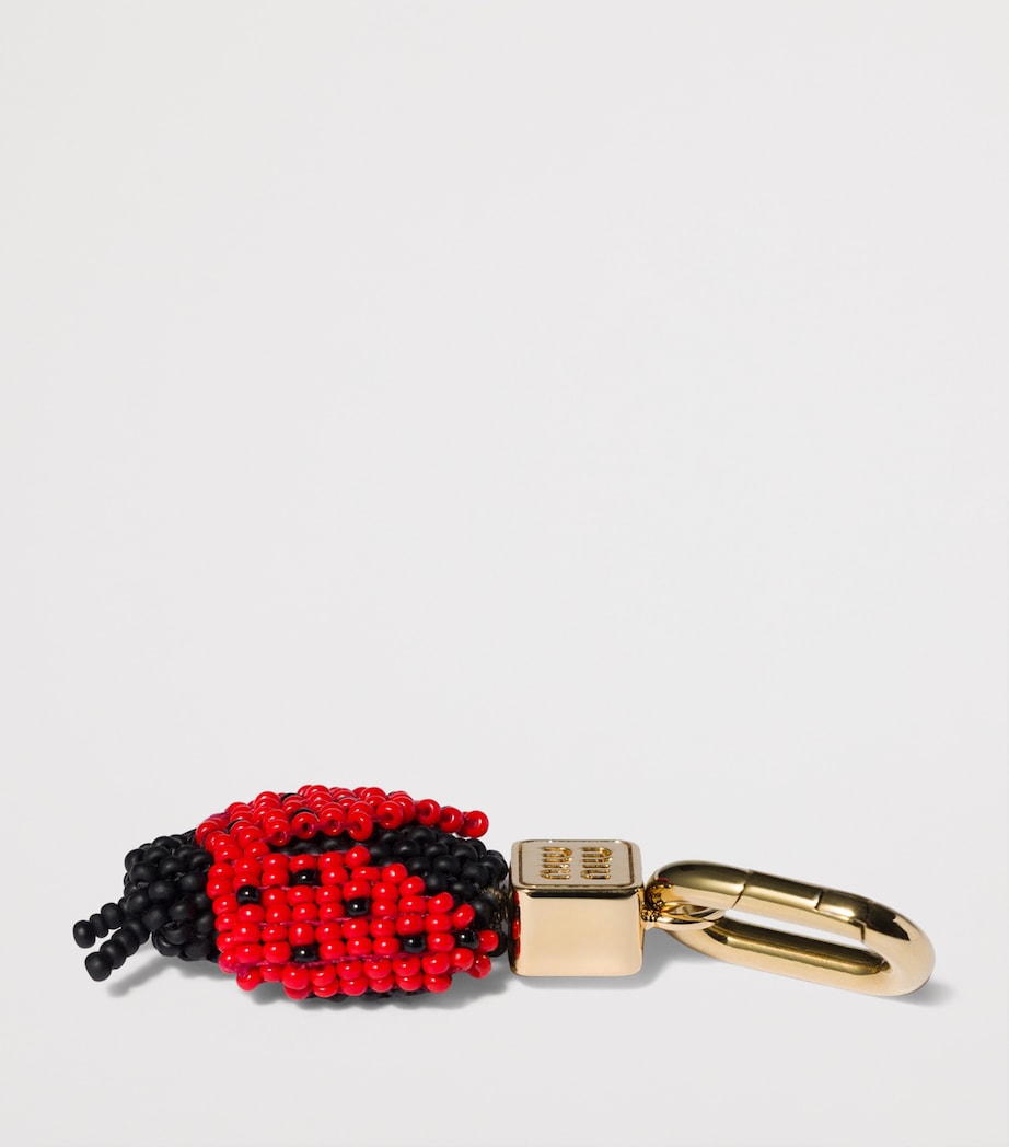 Miu Miu Beaded Ladybird Bag Charm Black Image 2