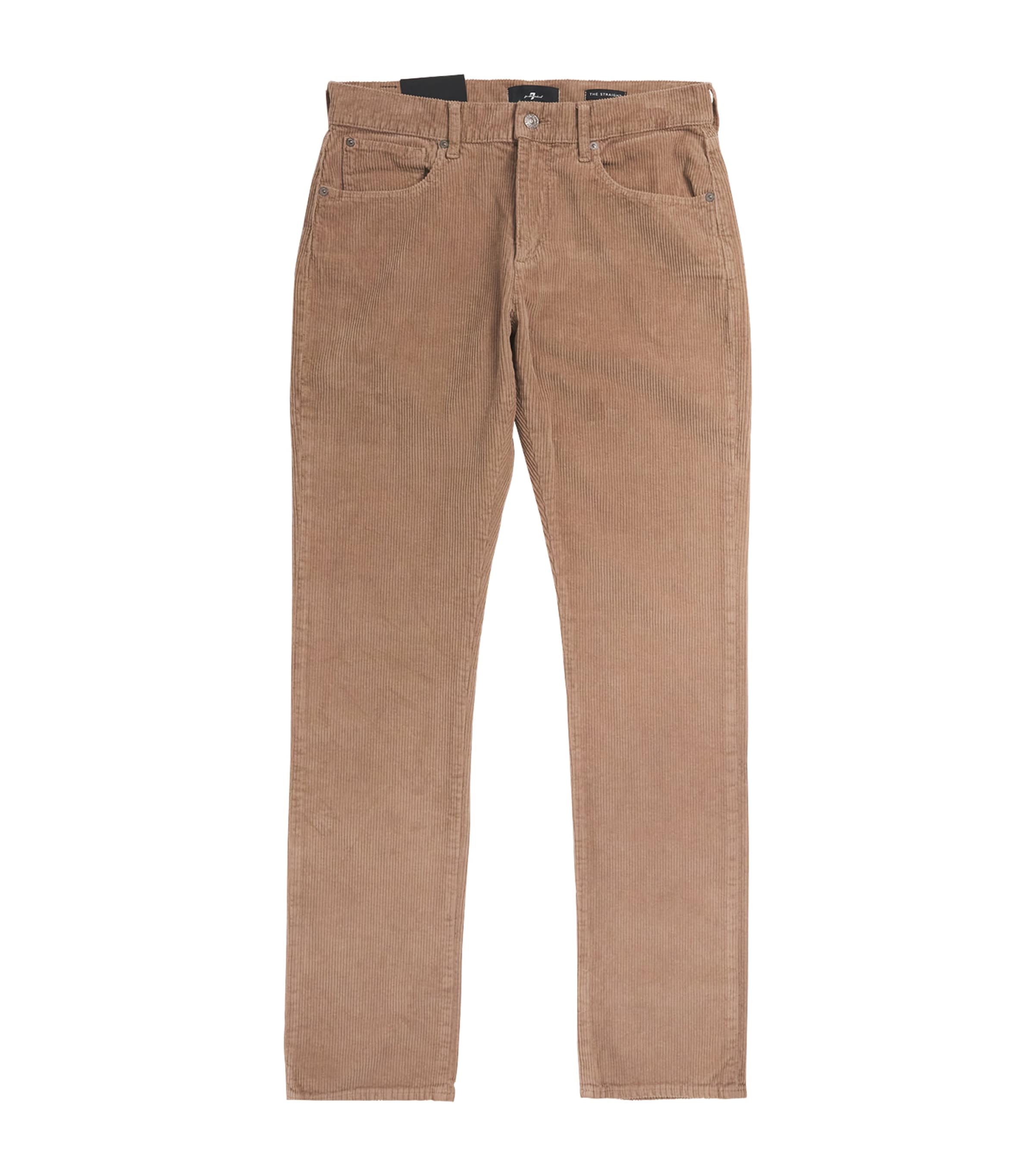 7 For All Mankind Corduroy Straight Trousers In Sand