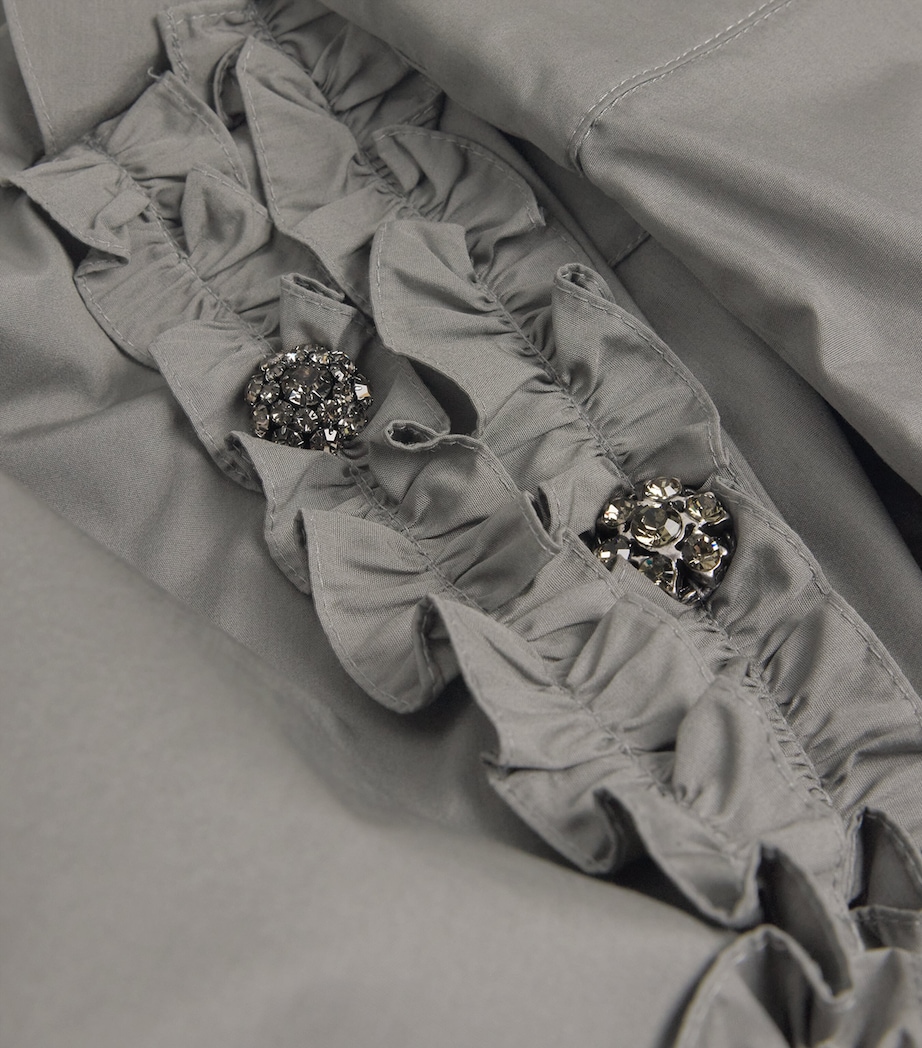 Cotton Poplin Ruffle-Trim Shirt MEDIUM GREY Image 5