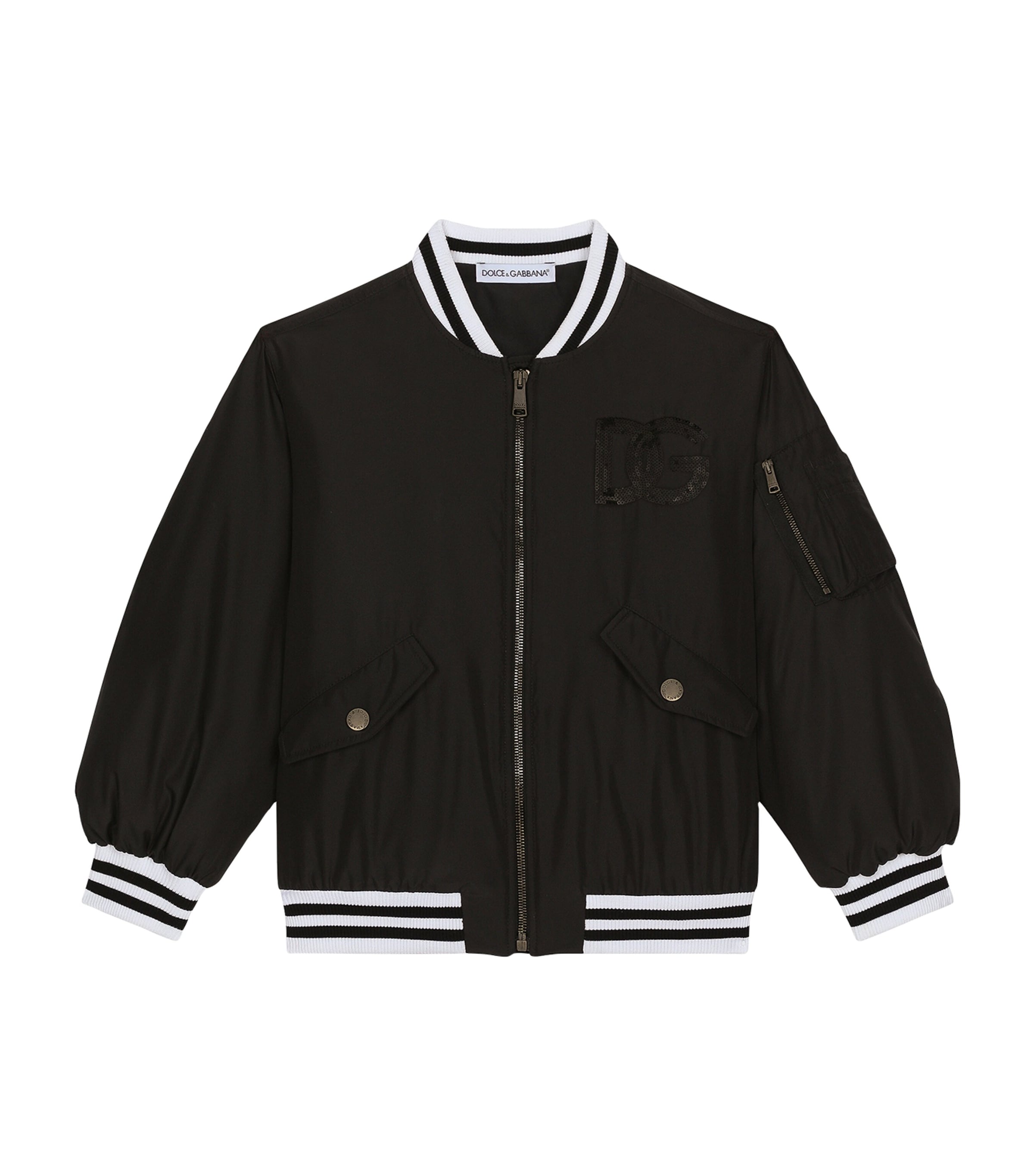 Dolce & Gabbana Sequin-embellished Striped Bomber Jacket