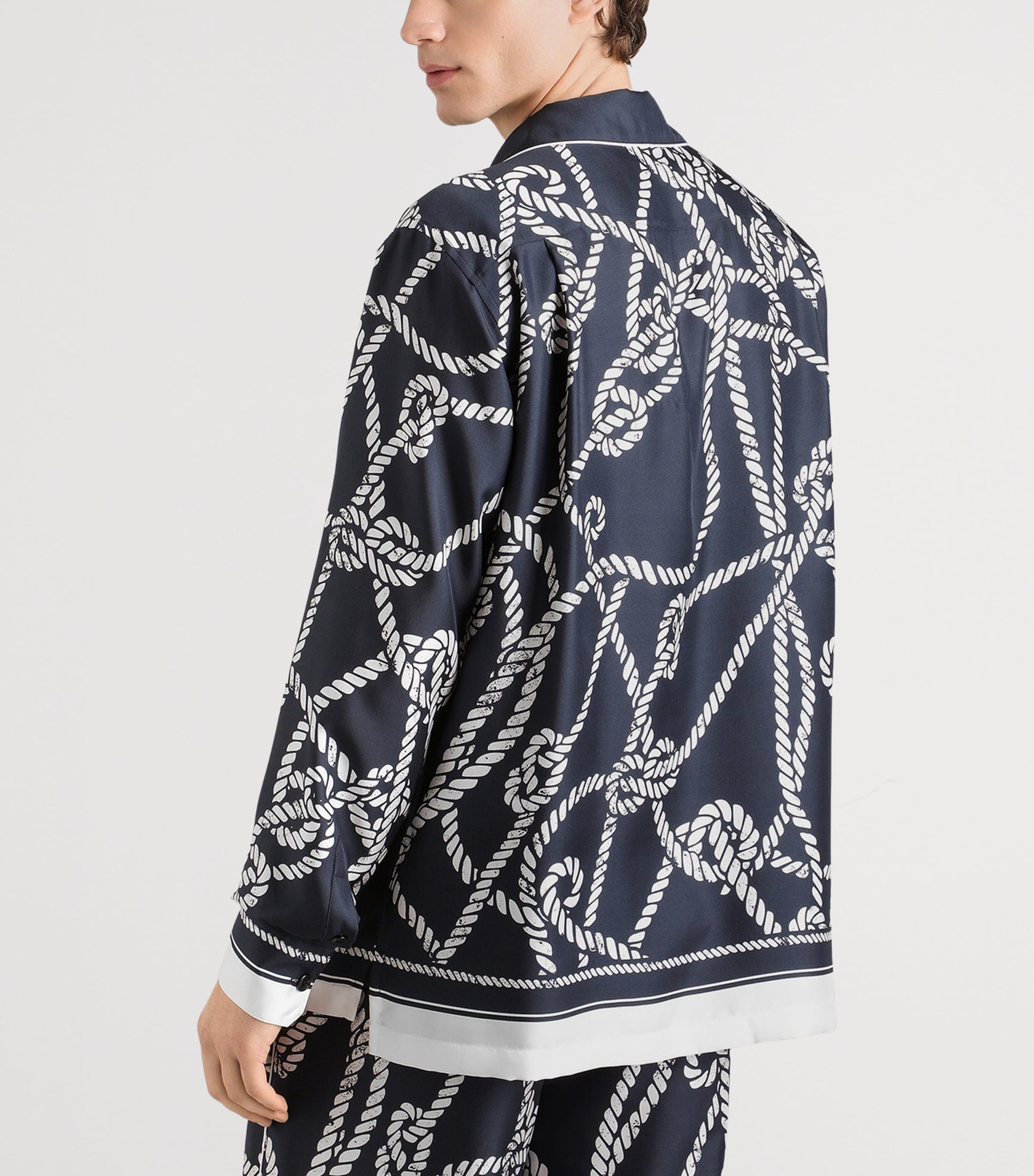 Dolce&Gabbana Mens Silk Marina Shirt Corde F.blu Na Image 4