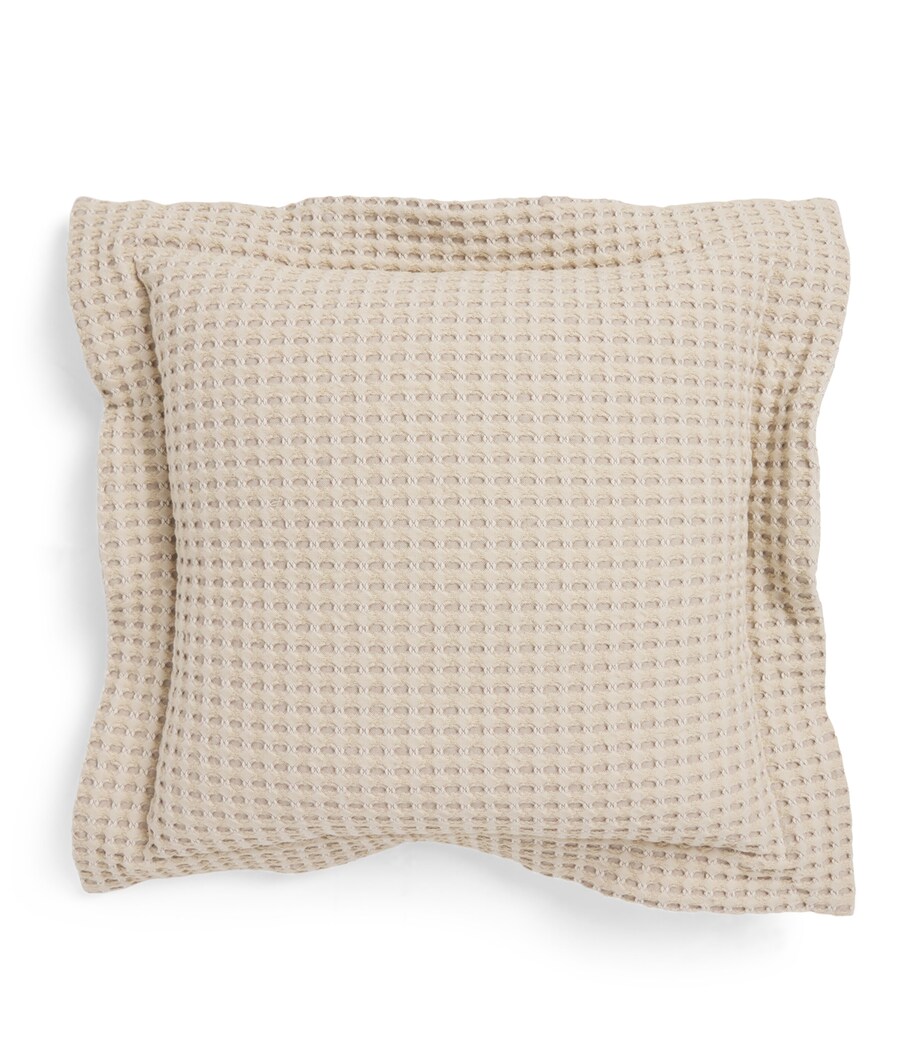 Textured Checkers Oxford Cushion (50cm x 50cm) NEUTRAL Image 1