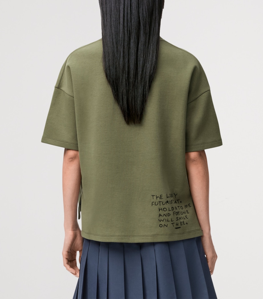 x Louis Wain Cotton-Blend Anagram T-Shirt KHAKI GREEN Image 4