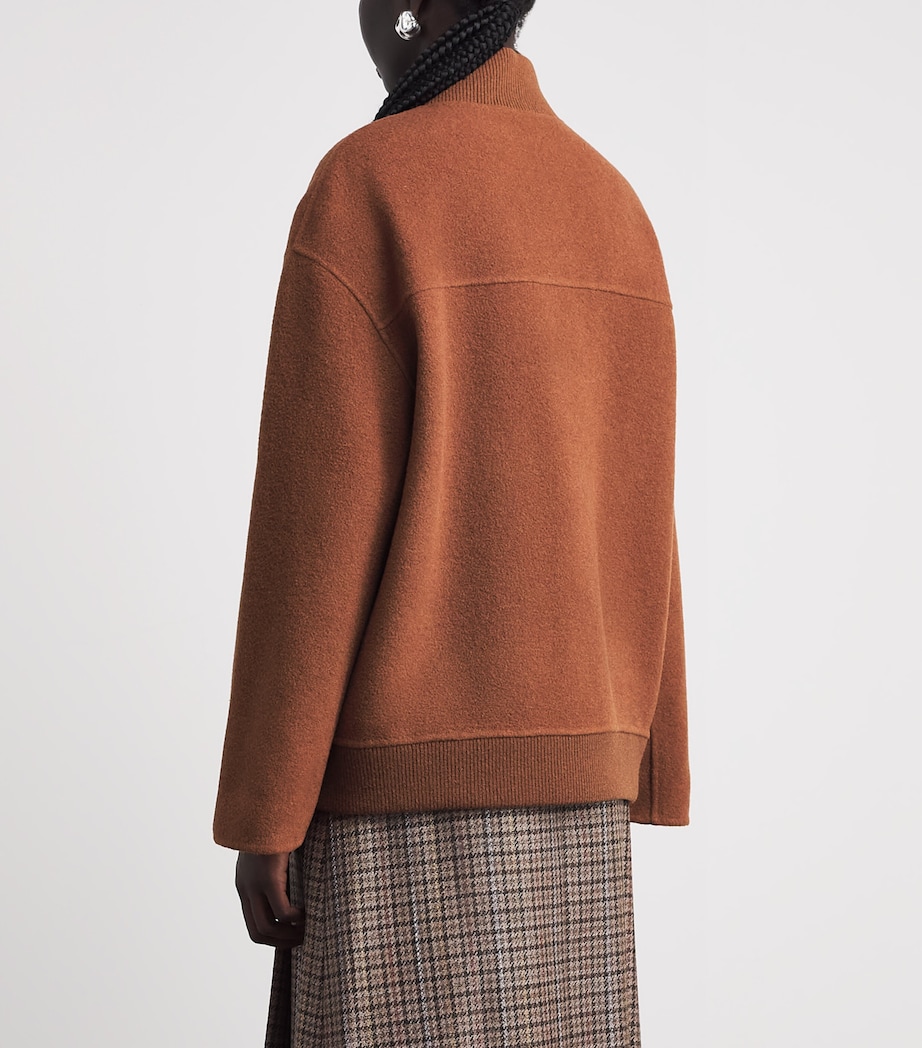 MM Womens Wool-Blend Zip-Up Coat Caramel Double Image 5