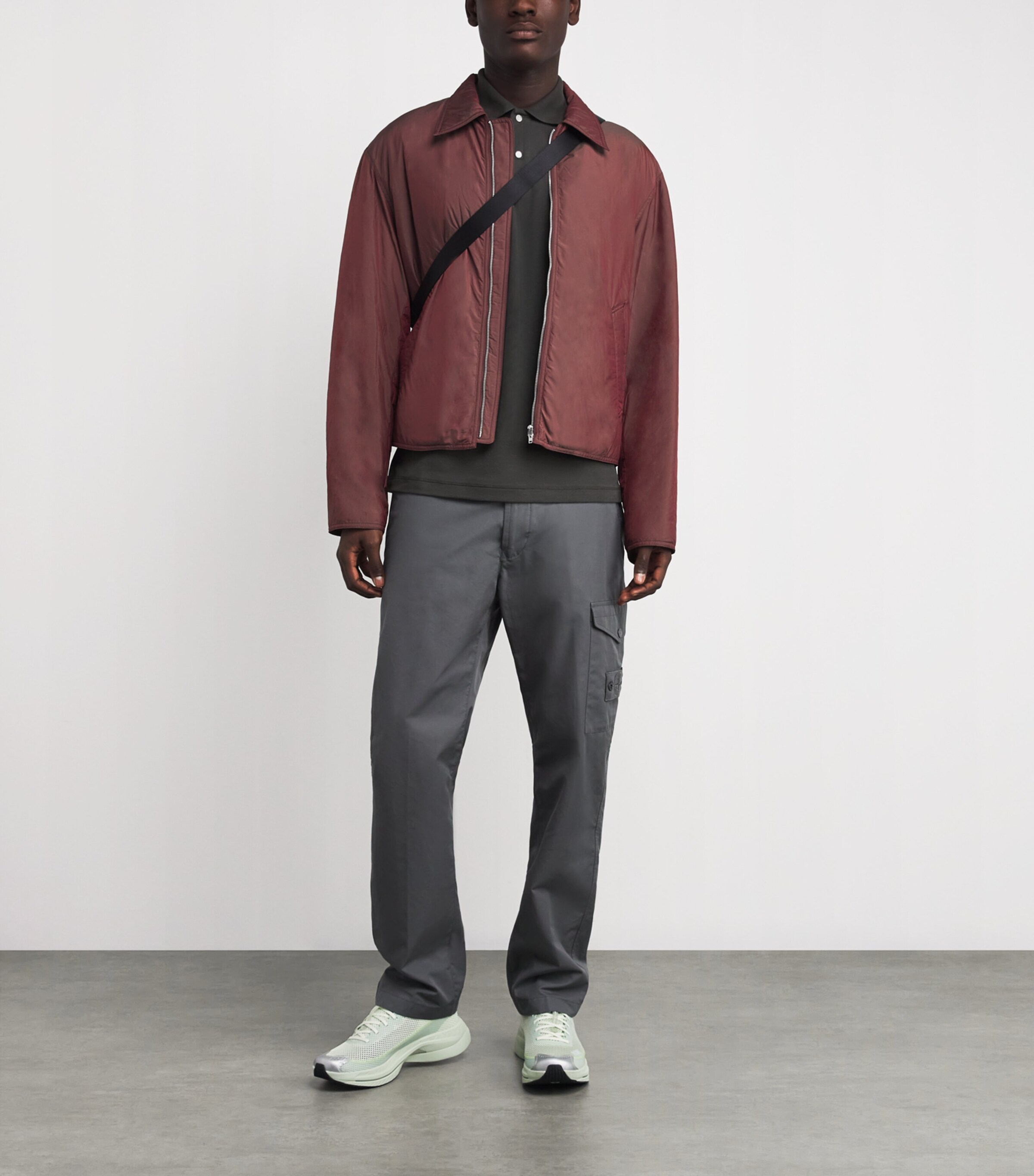 Stone Island Grey Piqué Cotton Polo Shirt Harrods QA