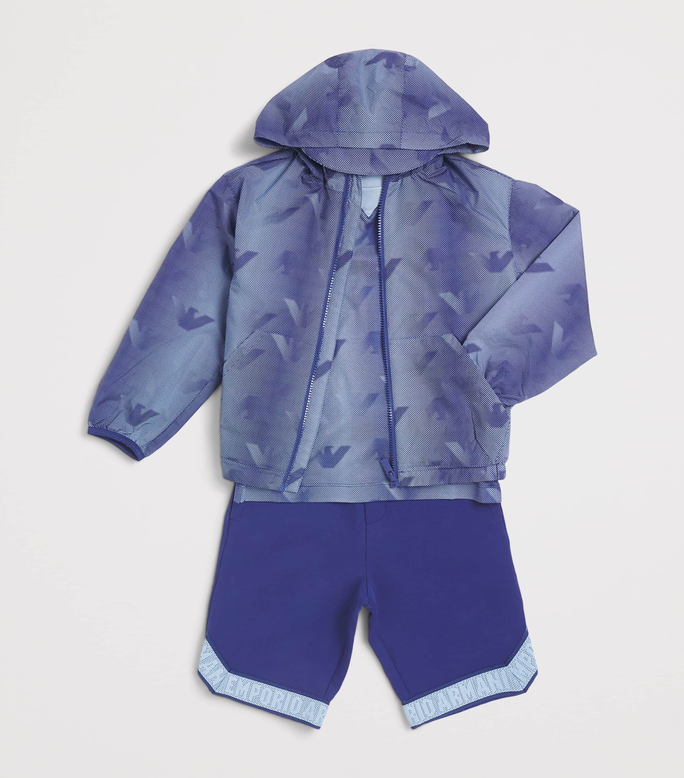 Logo T-Shirt and Shorts Set (4-16 Years) U9360 SOFT CHAMBRAY Image 3