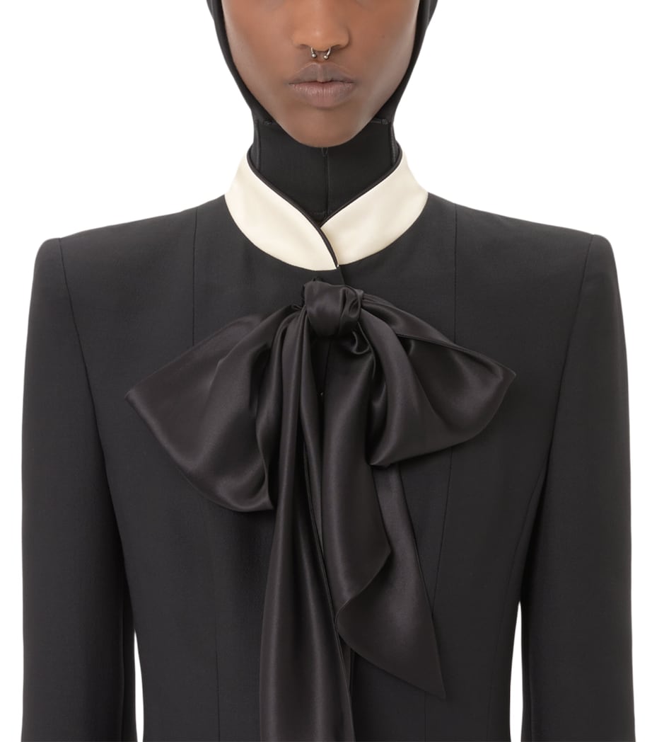 Wool-Silk Crepe Mini Shirt Dress CFD Image 3