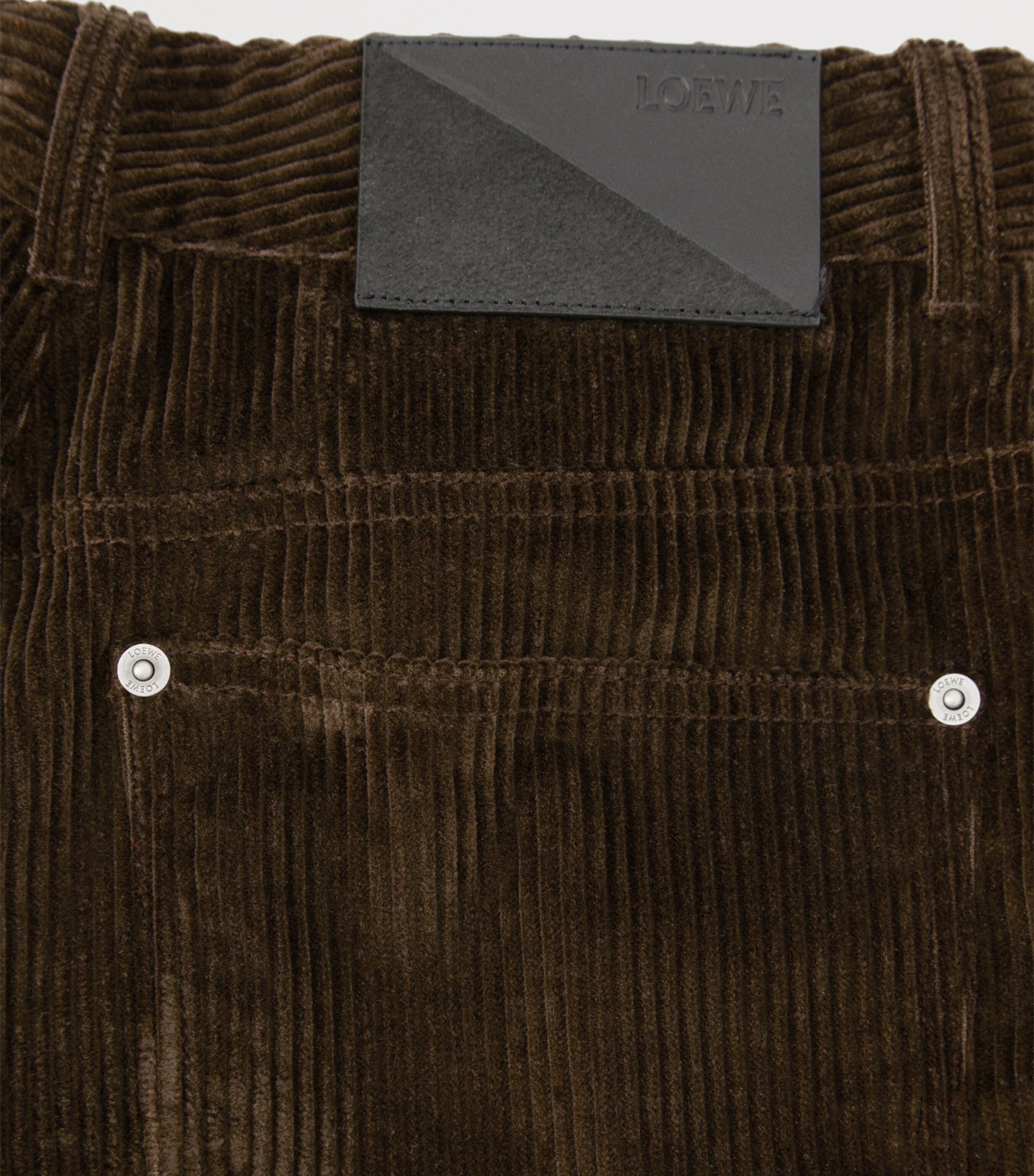 LOEWE Womens Corduroy Straight-Leg Trousers Brown Image 6