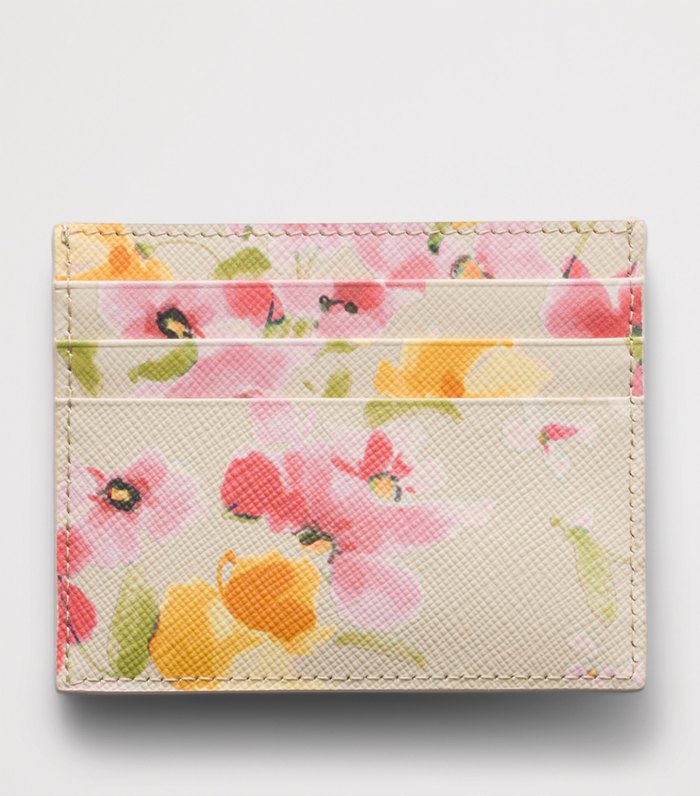 Saffiano Leather Floral Card Holder F0507 Image 3
