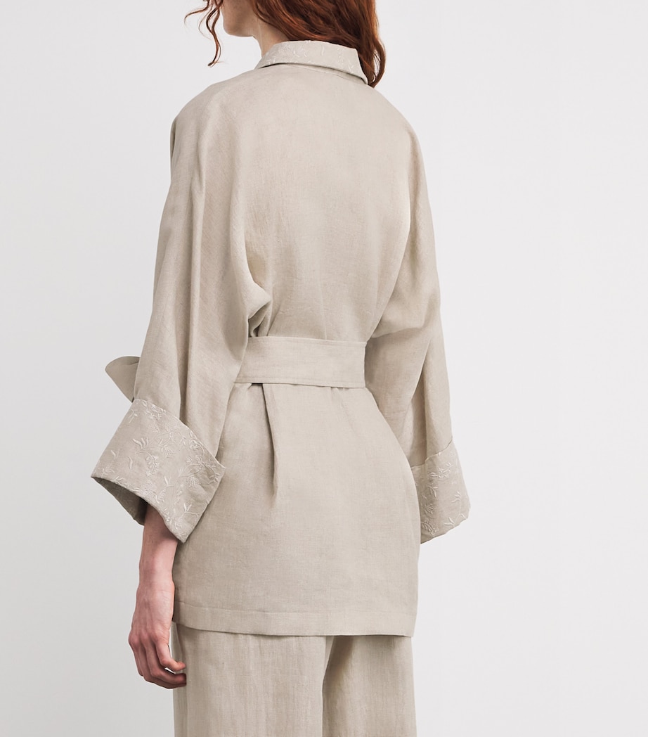 x Harrods Linen Belted Blazer SABBIA Image 4