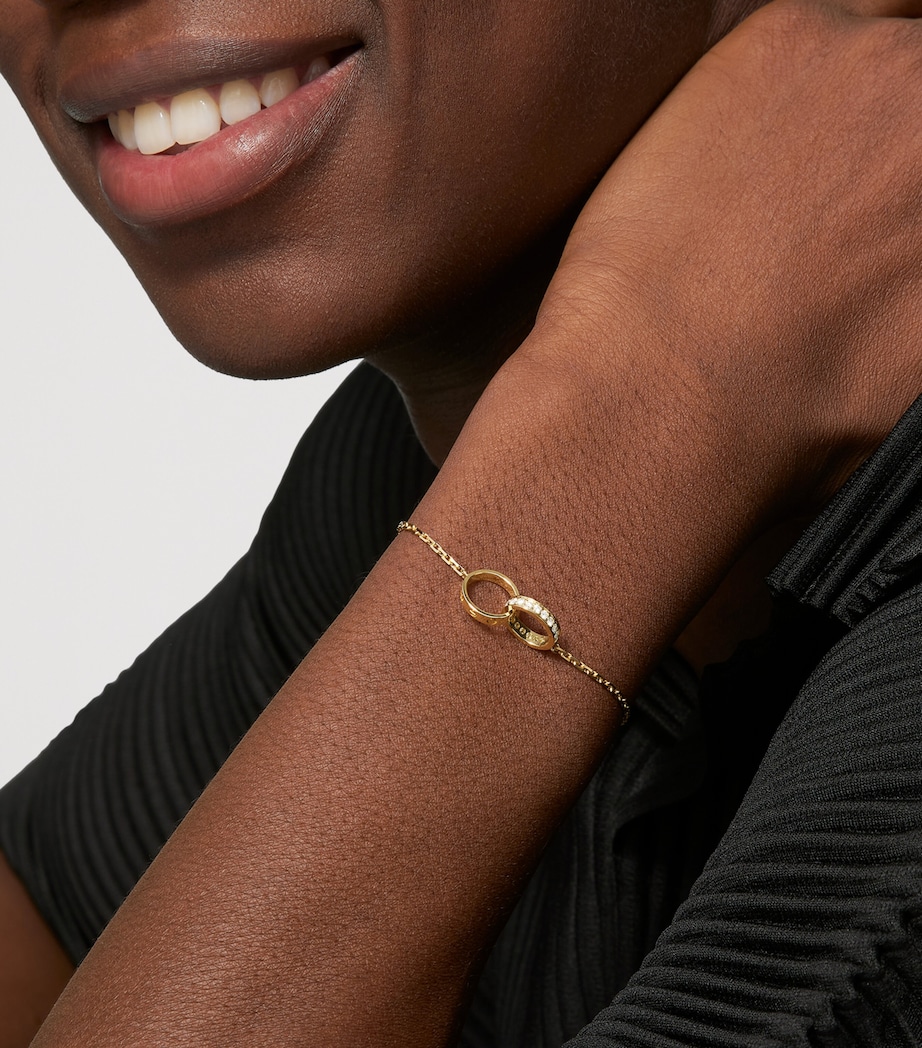 Yellow Gold and Diamond LOVE Chain Bracelet YELLOW GOLD Image 2