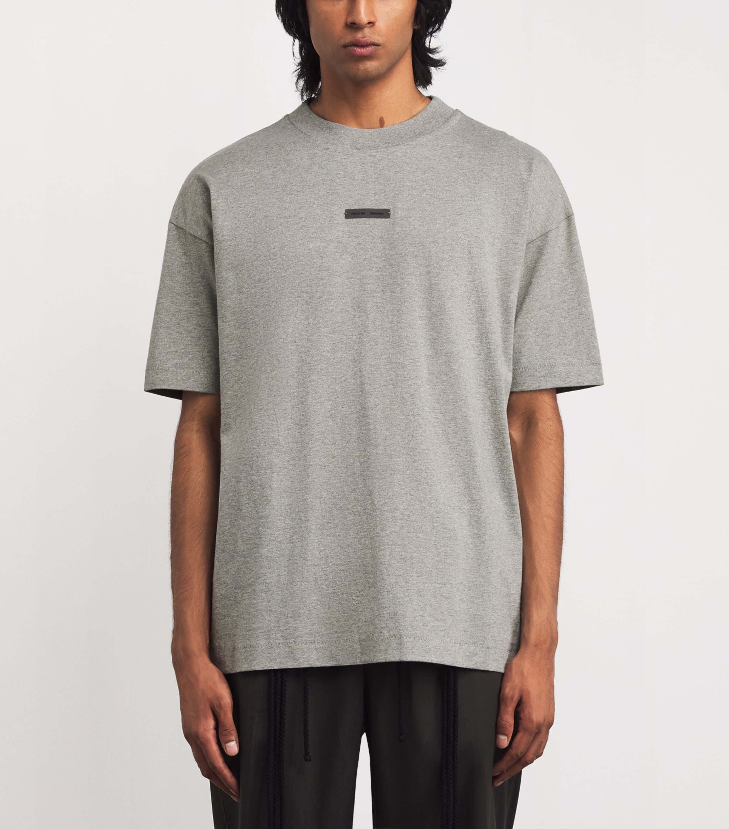 Cotton Logo Oversized T-Shirt CONCRETE HEATHER Image 3