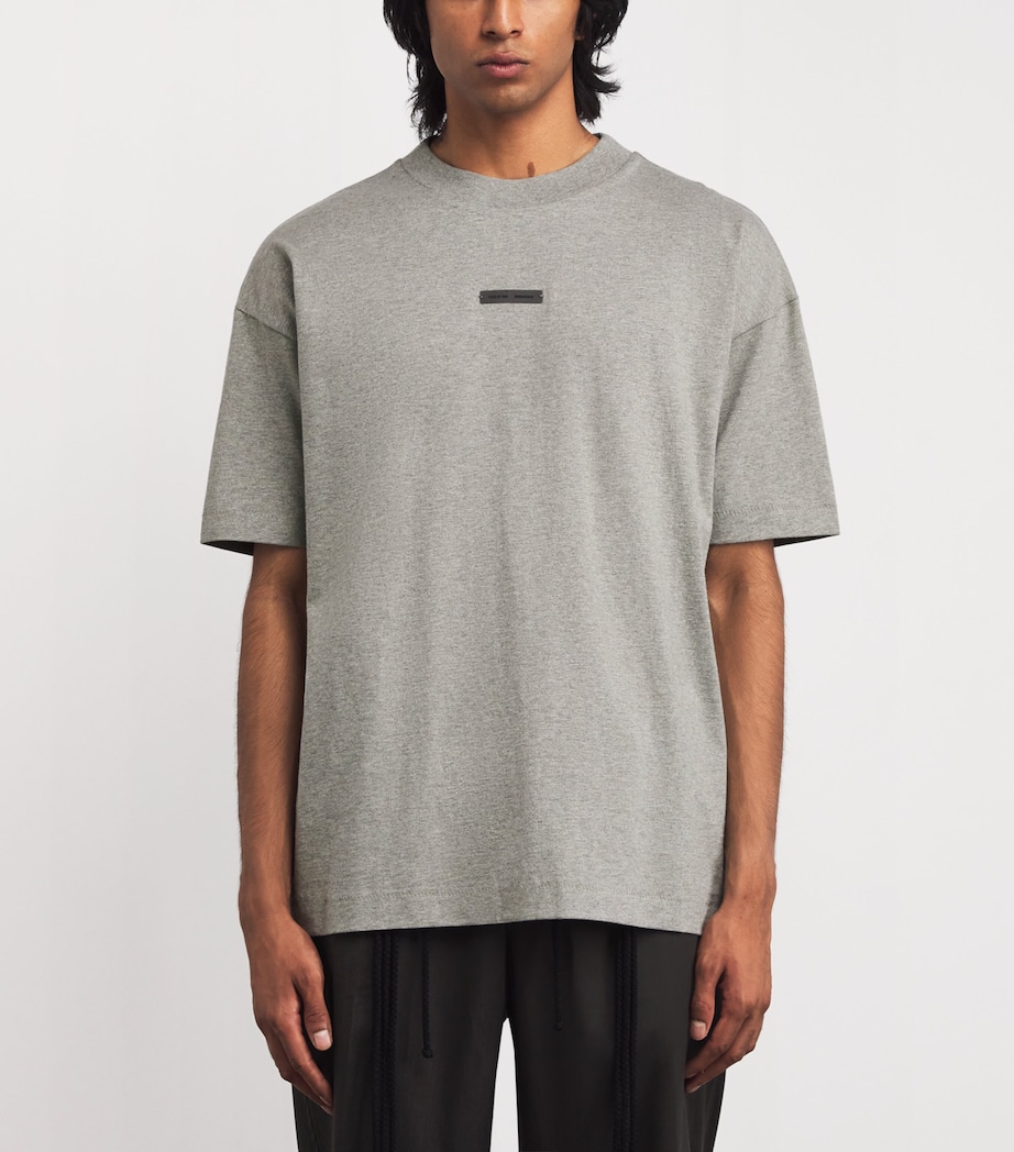 Cotton Logo Oversized T-Shirt CONCRETE HEATHER Image 3
