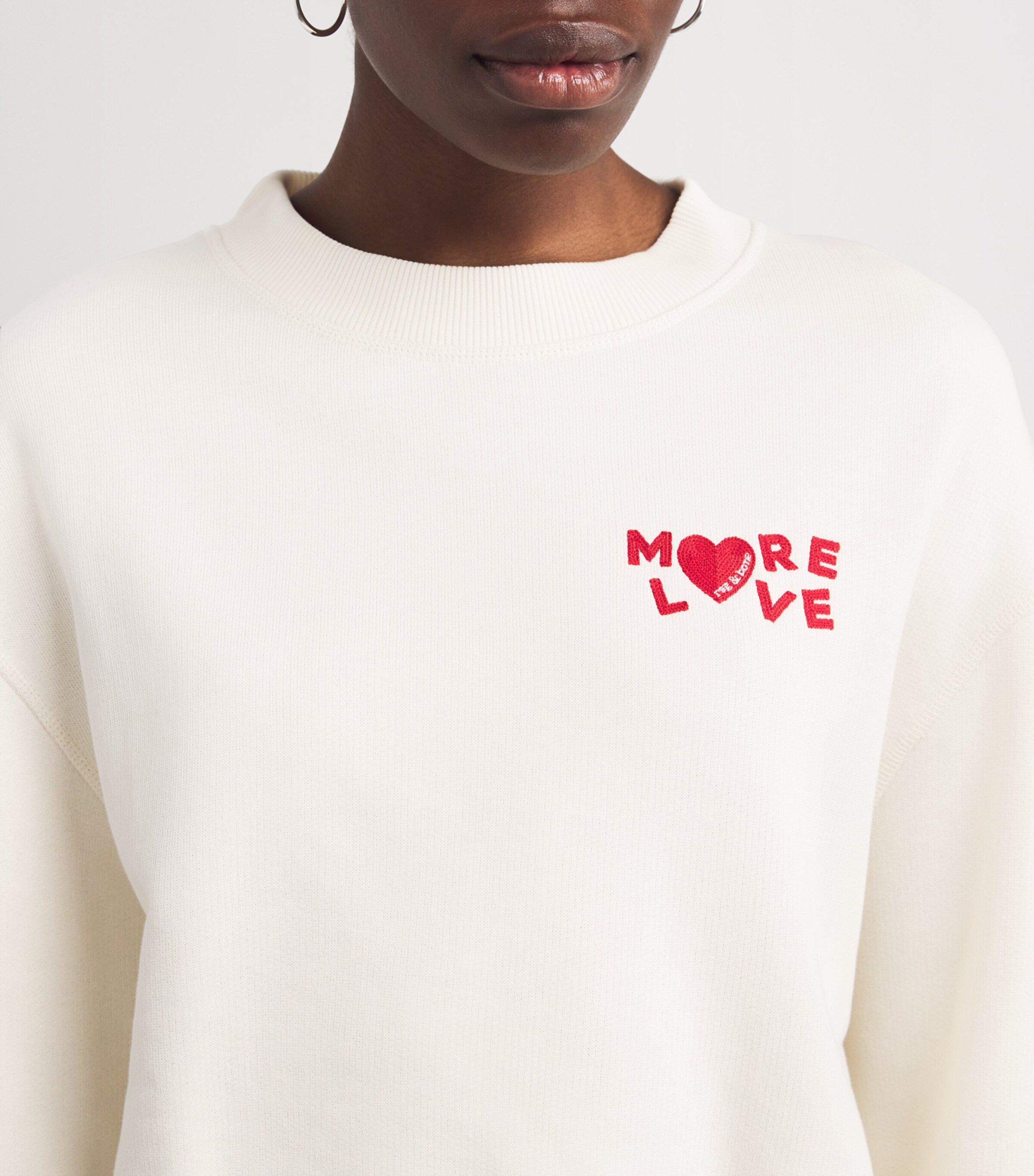 Embroidered More Love Sweatshirt IVORY Image 6