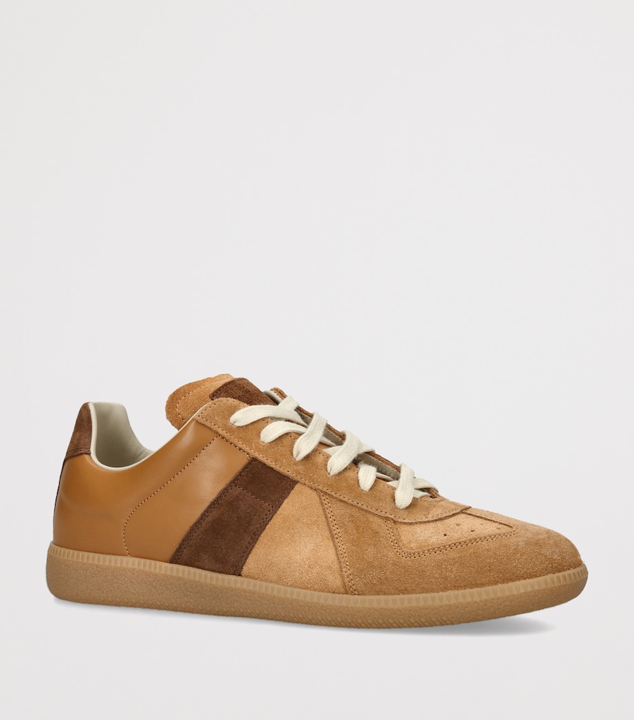 Maison Margiela Leather-Suede Replica Sneakers Tan Image 2