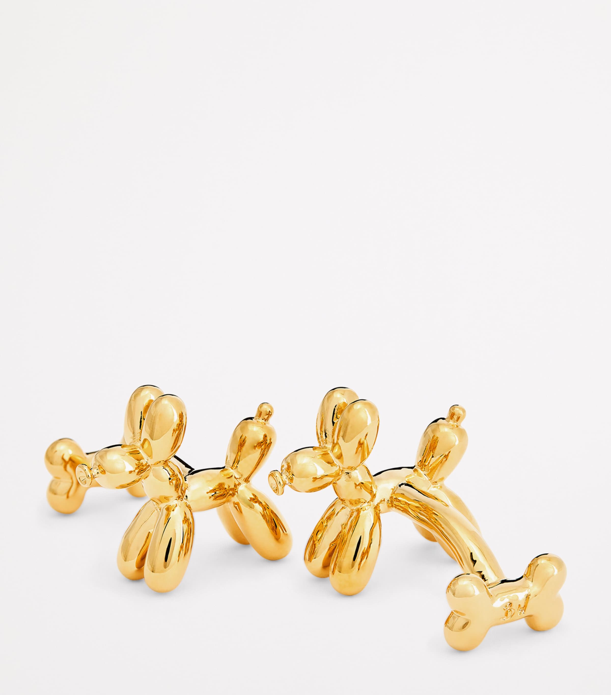 Babette Wasserman Gold-Plated Balloon Dog Cufflinks Gold Image 6