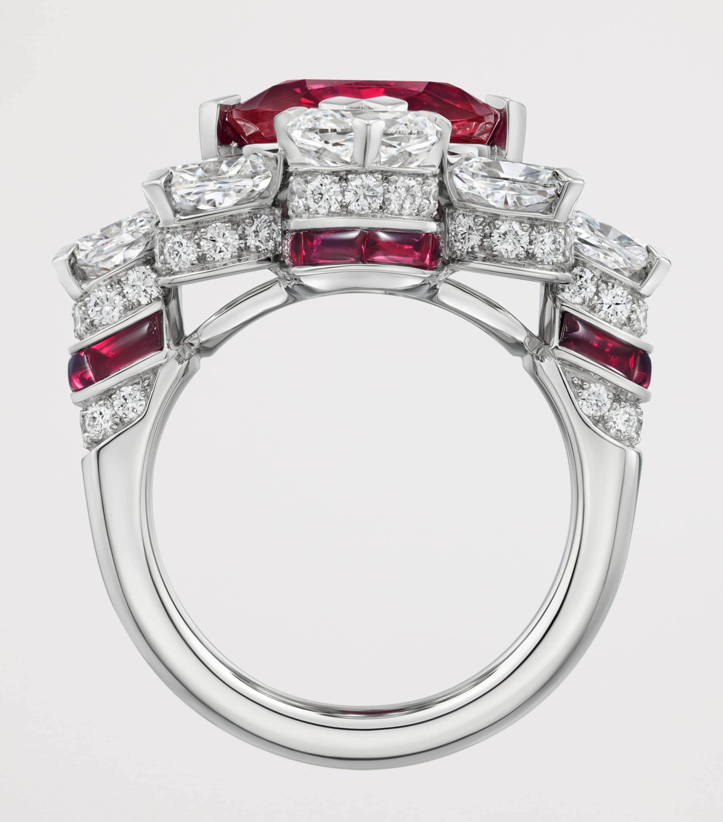 Cartier Platinum, Diamond and Ruby Tesselia Cocktail Ring Platinum Image 3