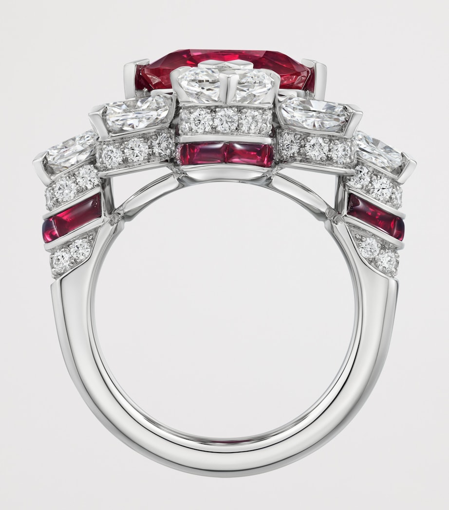 Cartier Platinum, Diamond and Ruby Tesselia Cocktail Ring Platinum Image 3