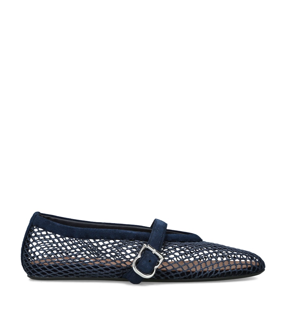 Alaïa Suede Mesh Ballet Flats Blue/dark Image 1