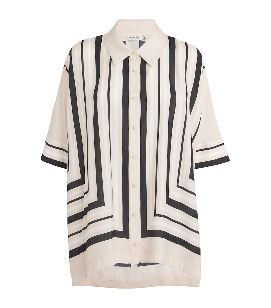 Stripe Bowman Oversized Shirt SAND STRIPE Image 1