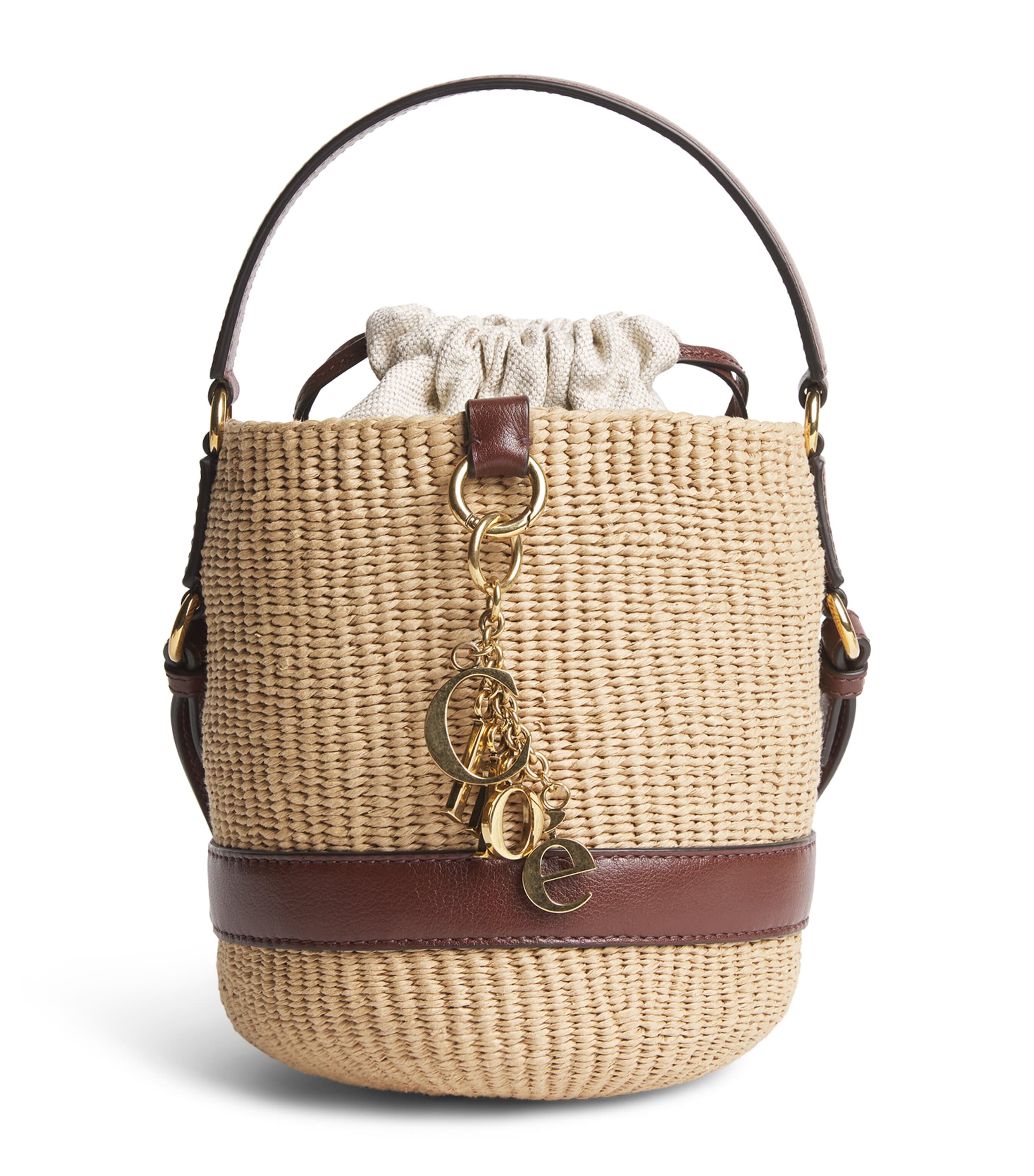 Chloé Raffia Charms Bucket Bag Crafty Brown Image 1