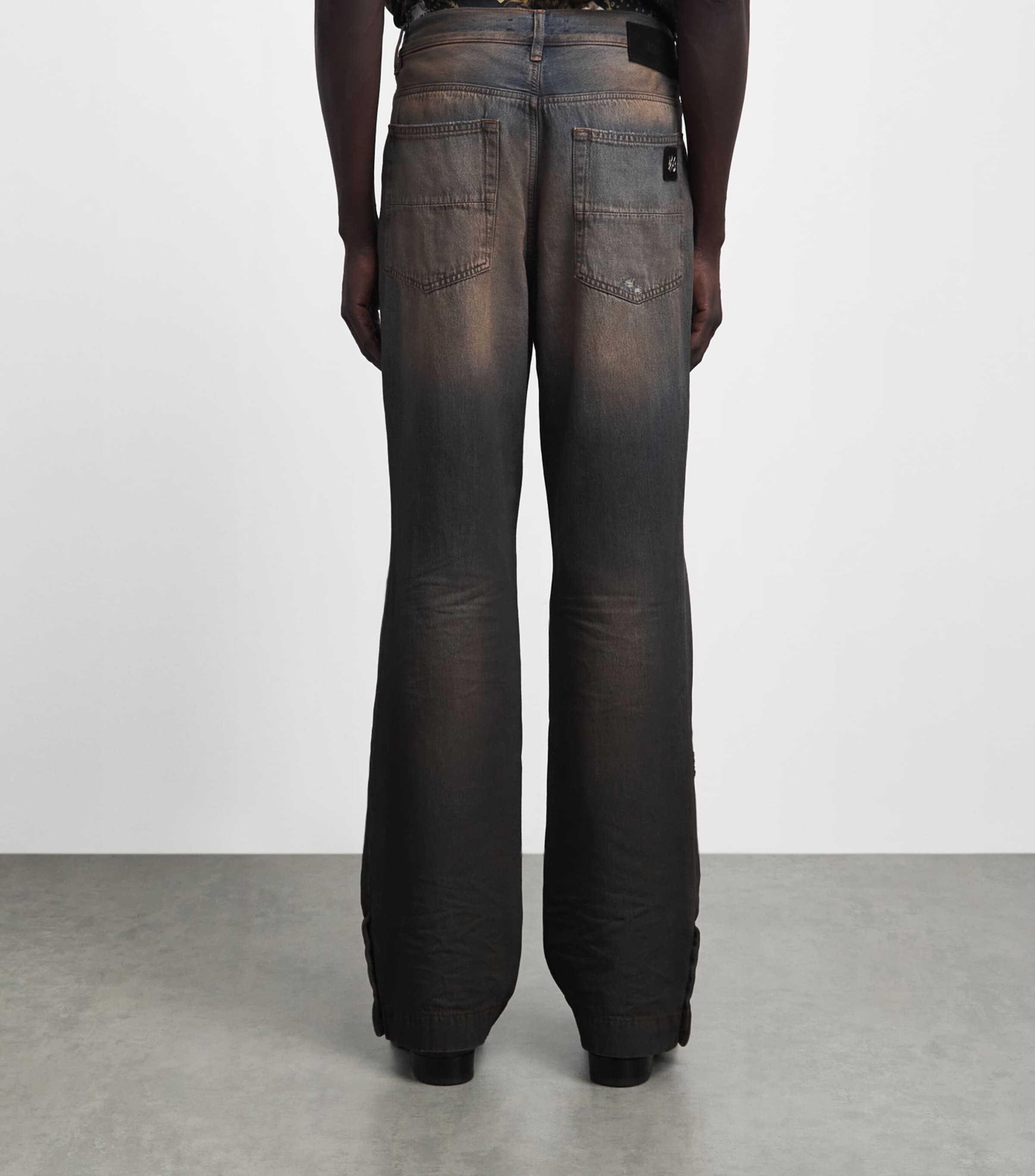 AMIRI Mens Ripped MX1 Straight Jeans Dark Dust Image 5