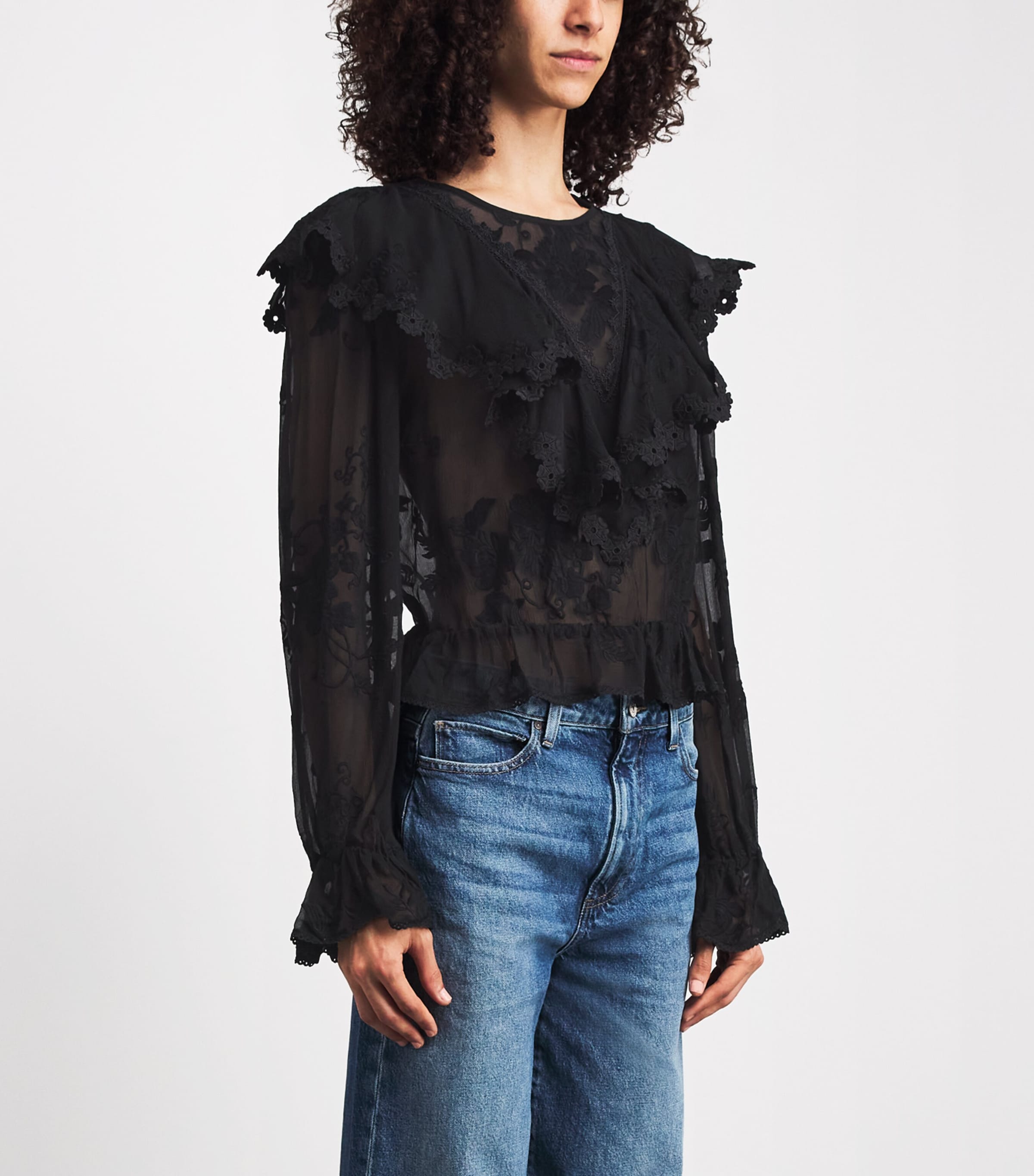 PAIGE Womens Silk Akari Blouse Black Image 4