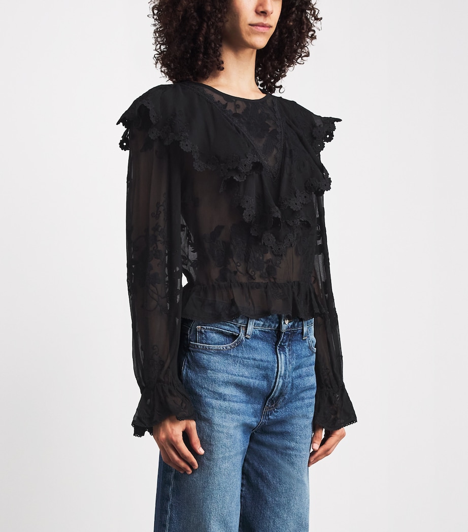 PAIGE Womens Silk Akari Blouse Black Image 4