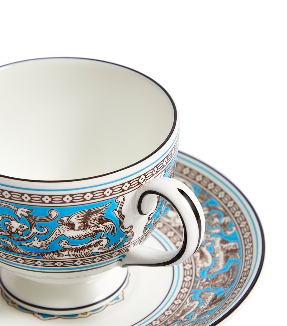 Florentine Turquoise Teacup & Saucer TURQUOISE Image 3