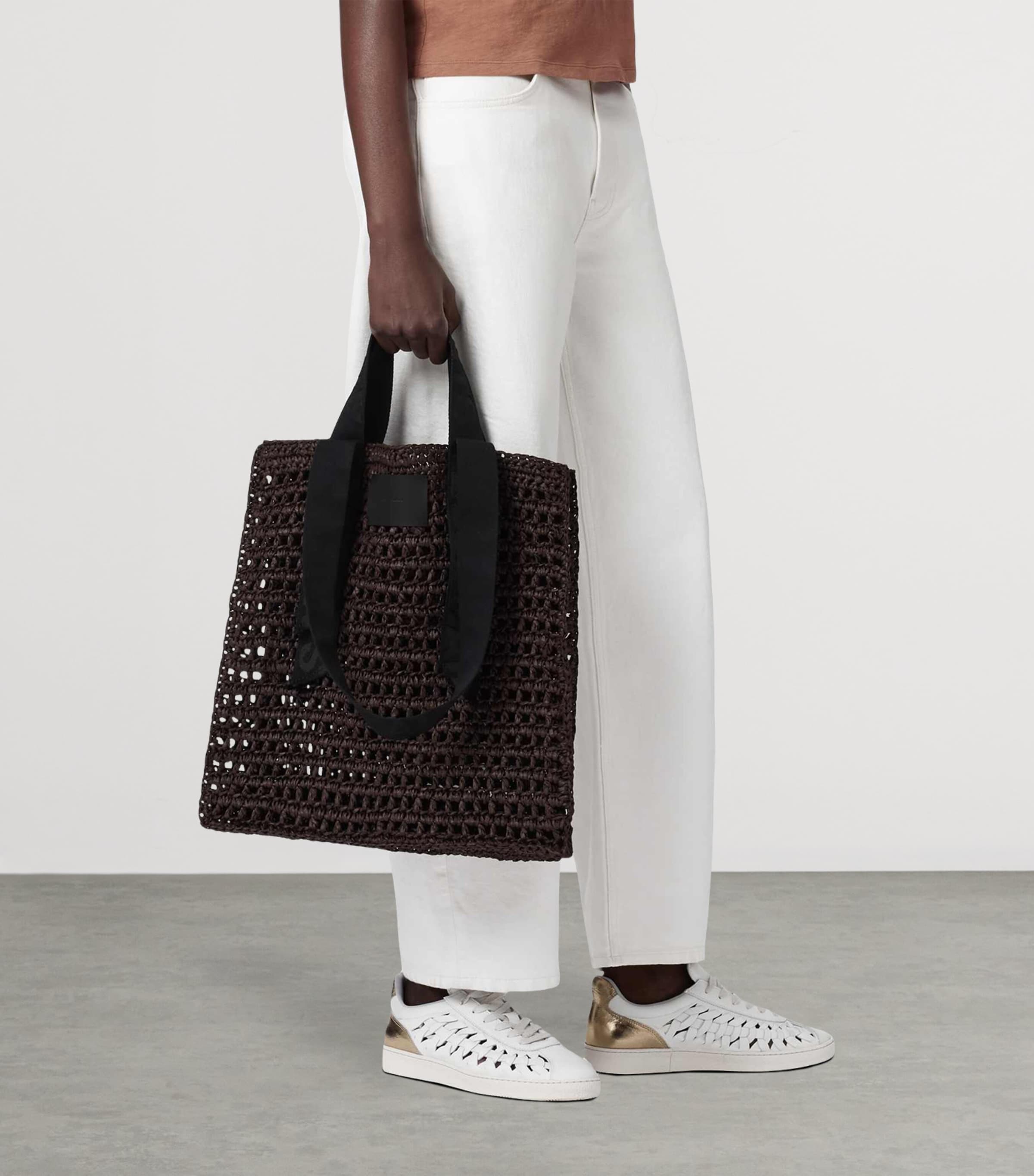 AllSaints Paper Mesh Lullah Tote Bag Cognac Brown Image 2