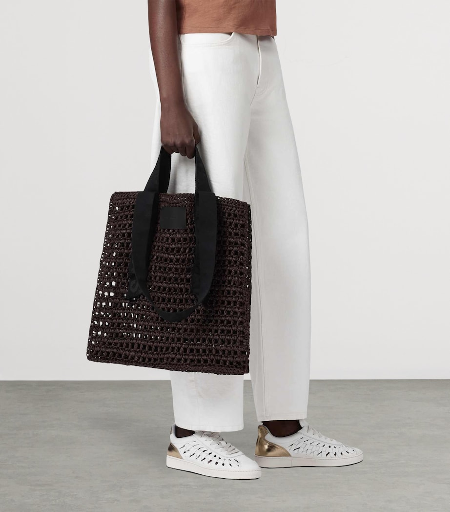 AllSaints Paper Mesh Lullah Tote Bag Cognac Brown Image 2