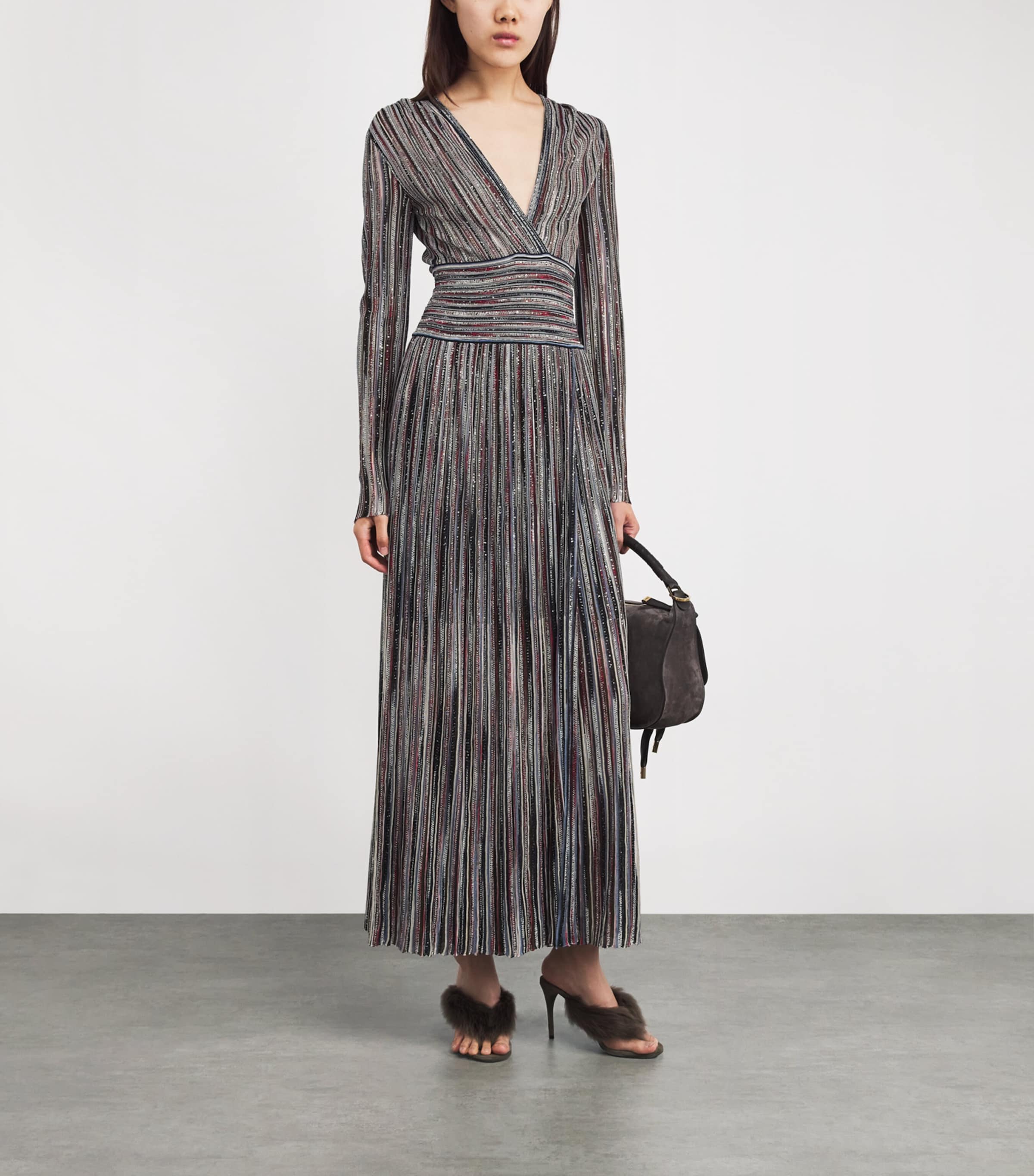 Lurex Embellished Stripe Maxi Dress SMSMB DRK W RED/BLUE Image 2