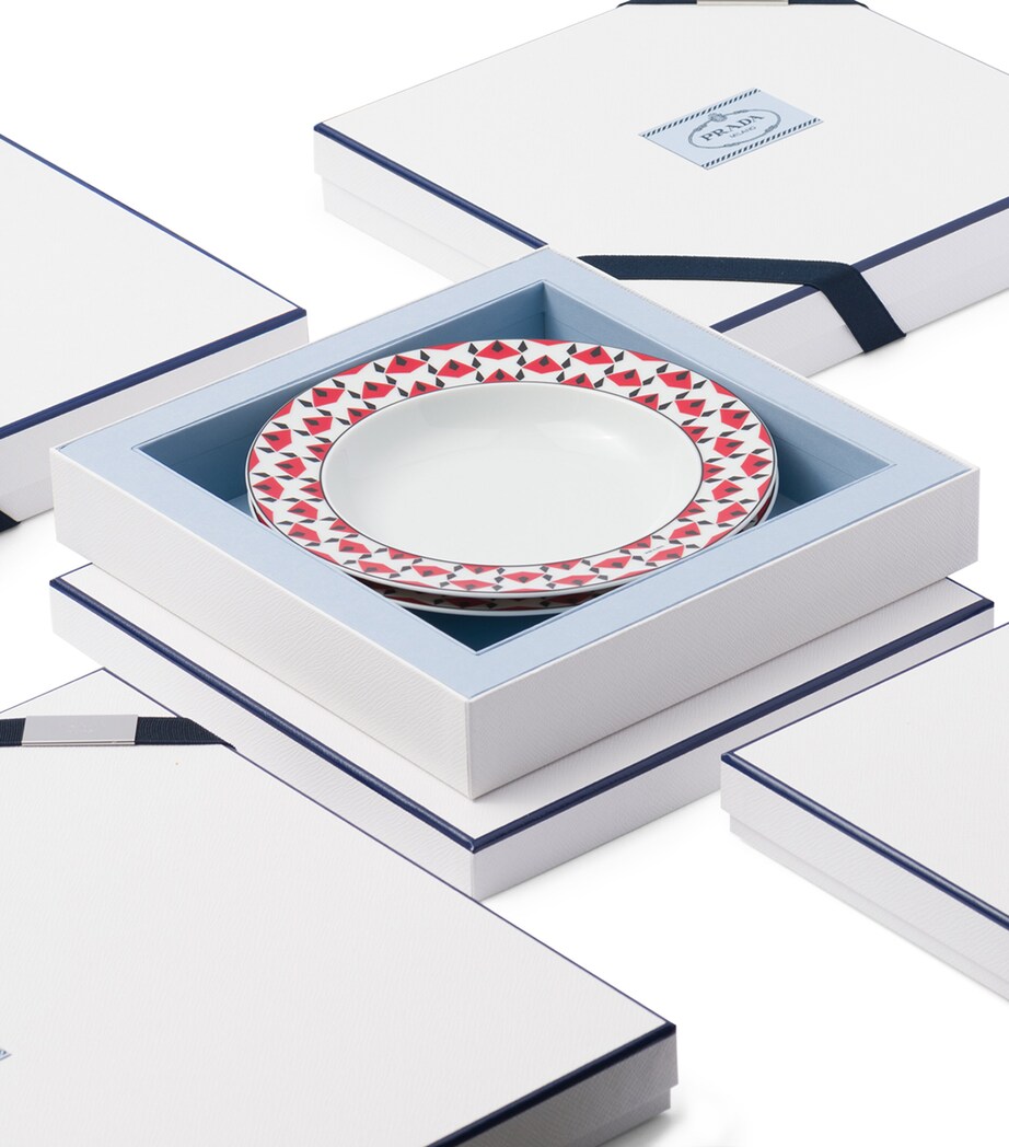 Set of 2 Porcelain Vienna Soup Plates (22cm) F0E5X Image 4