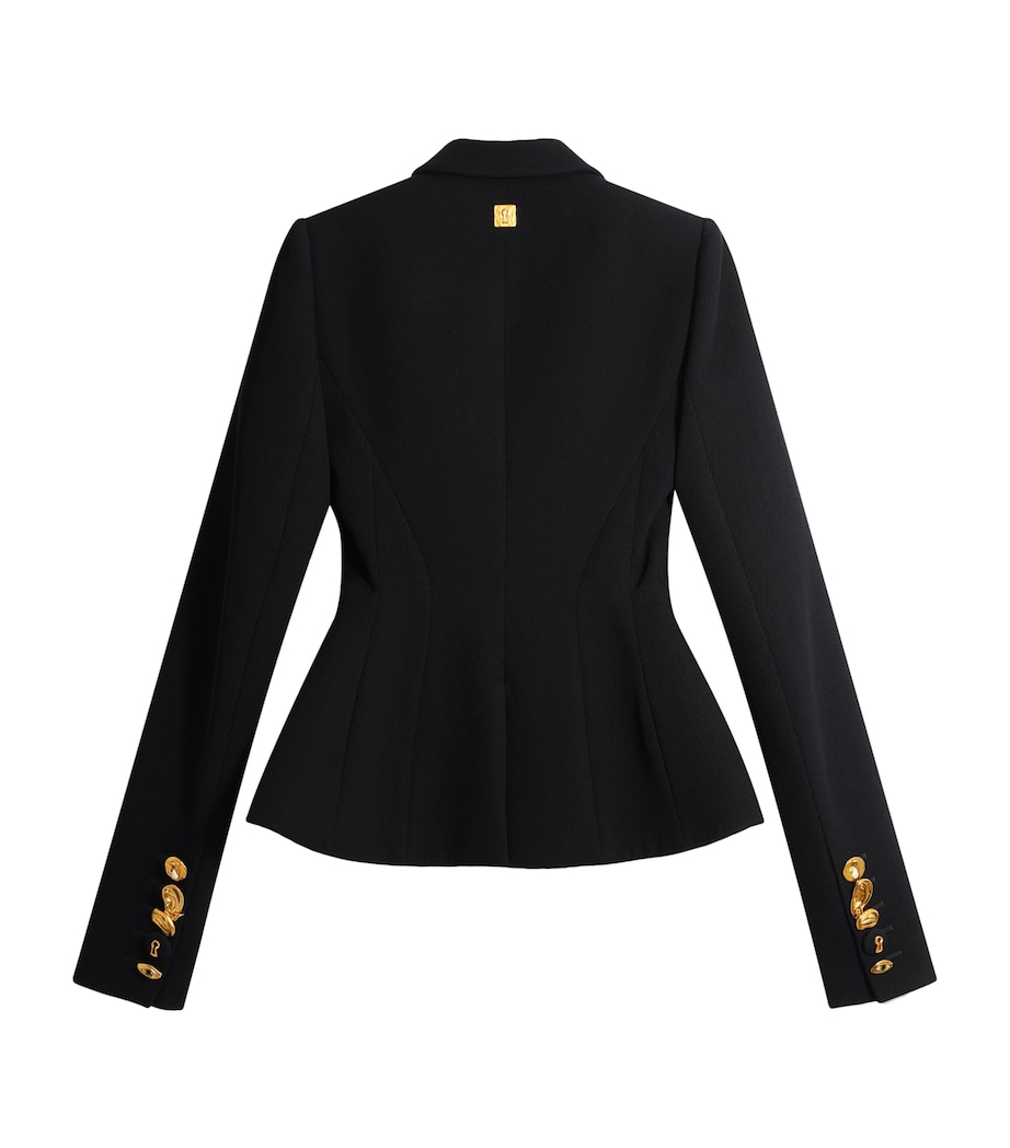 Schiaparelli Womens Virgin Wool Basque Jacket Black Image 4
