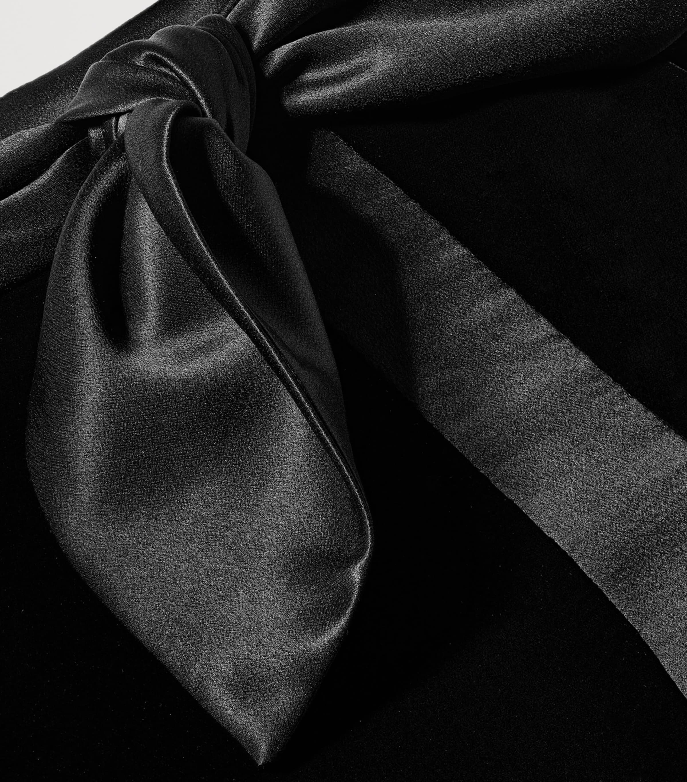 Saint Laurent Womens Velvet-Satin Bow-Detail Midi Skirt Image 4